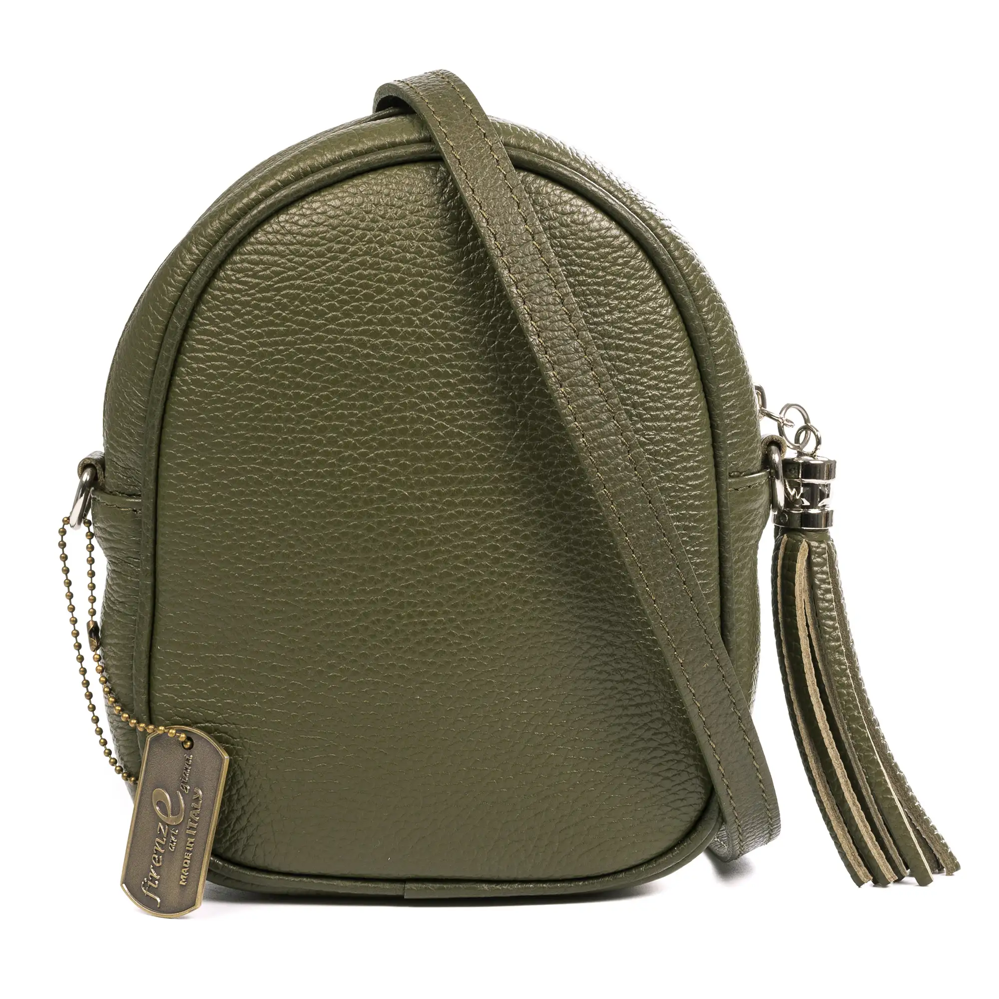 Assemini bolso bandolera, de piel auténtica acabado dollaro.