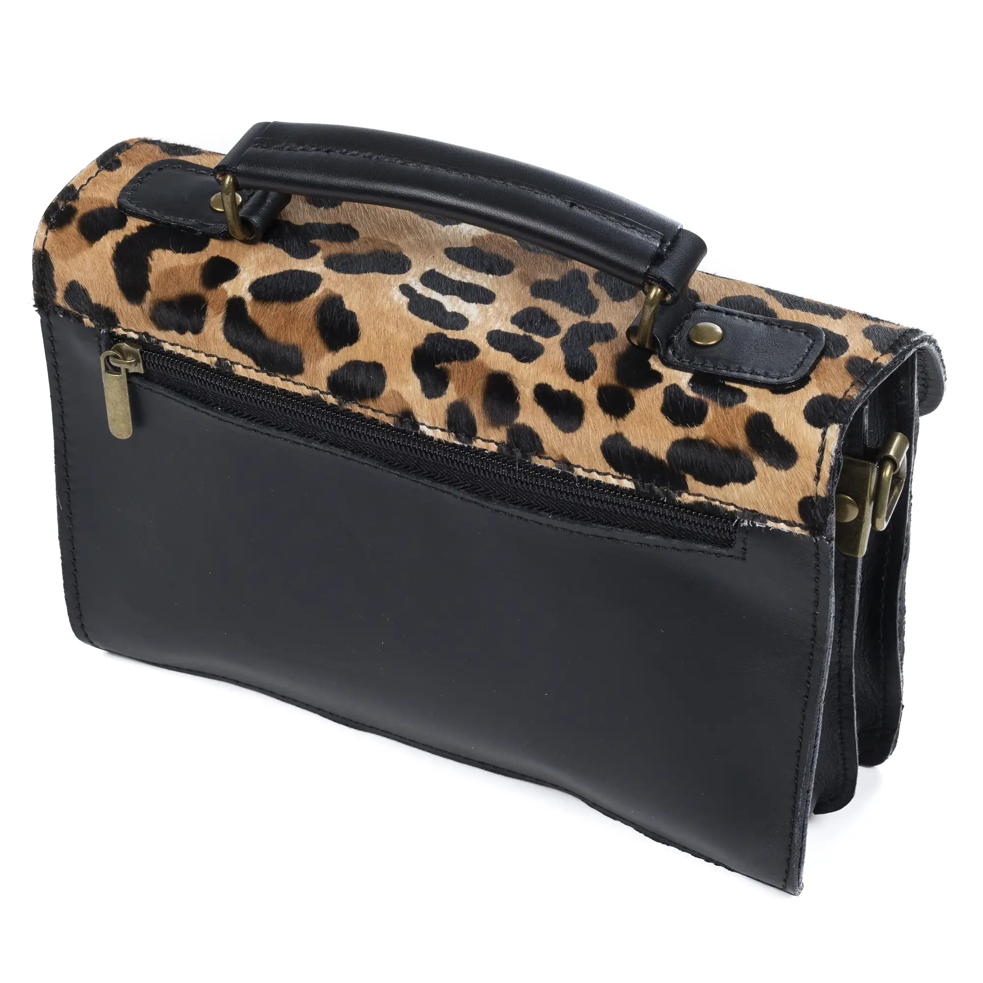 Arvier bolso Satchel de piel auténtica Cavallino estampada.