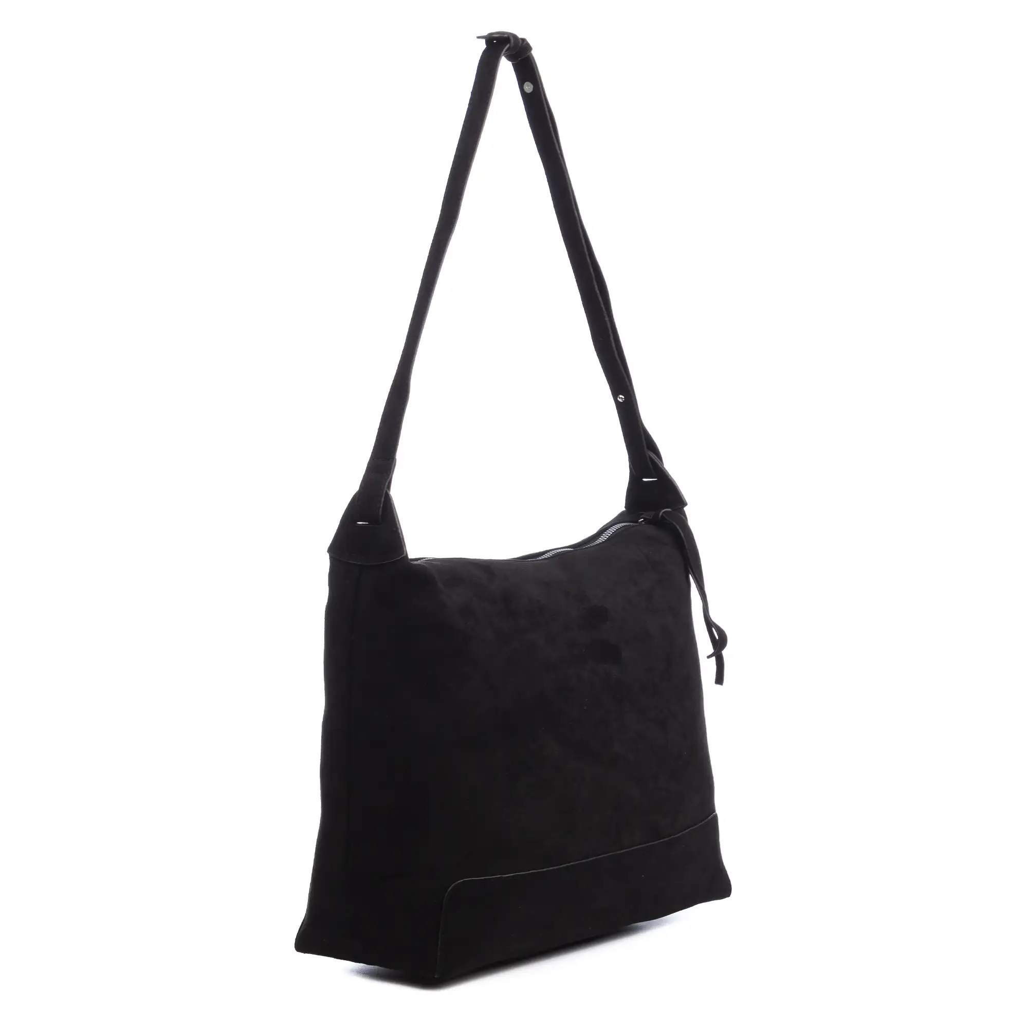 Atella bolso bandolera grande de piel auténtica gamuza.