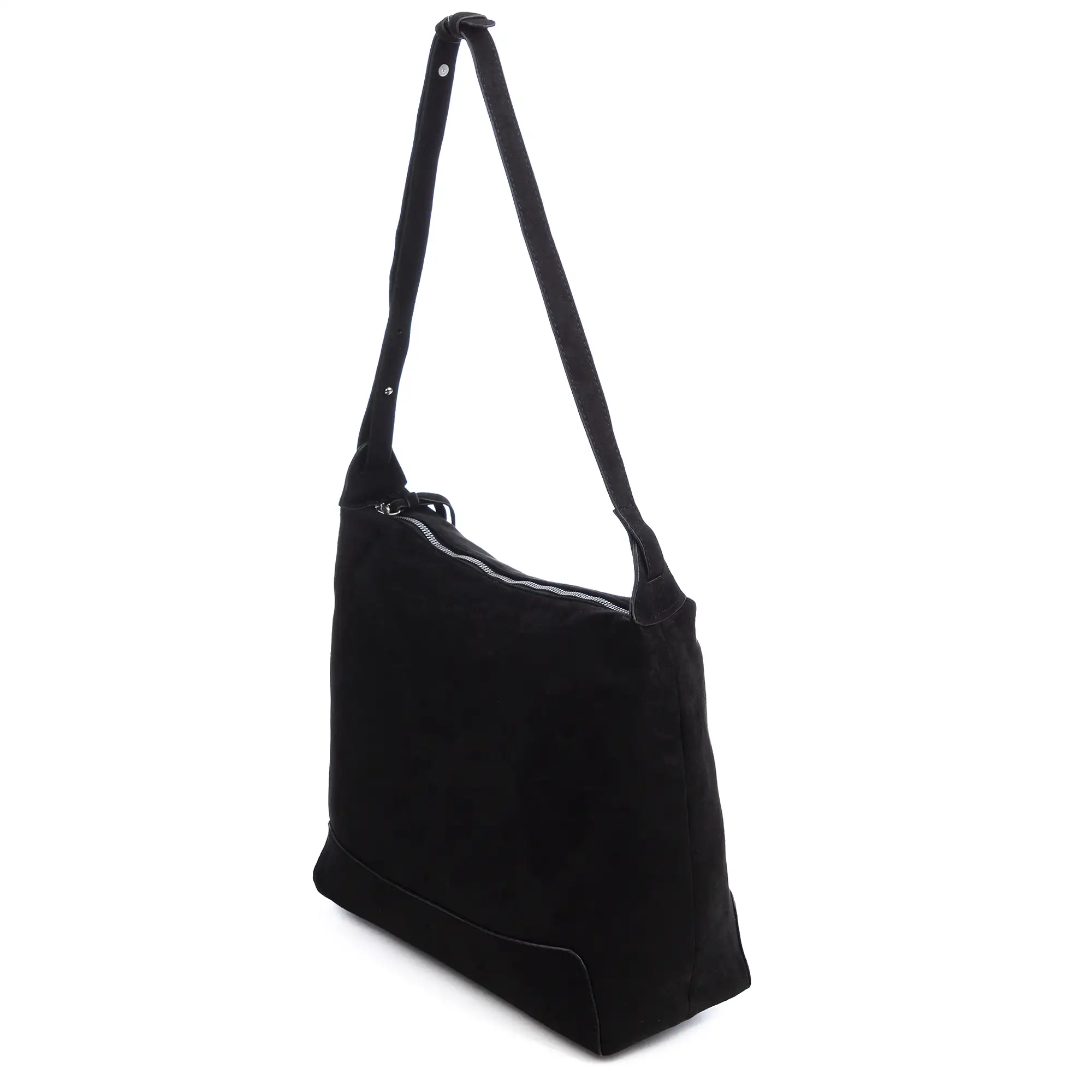 Atella bolso bandolera grande de piel auténtica gamuza.