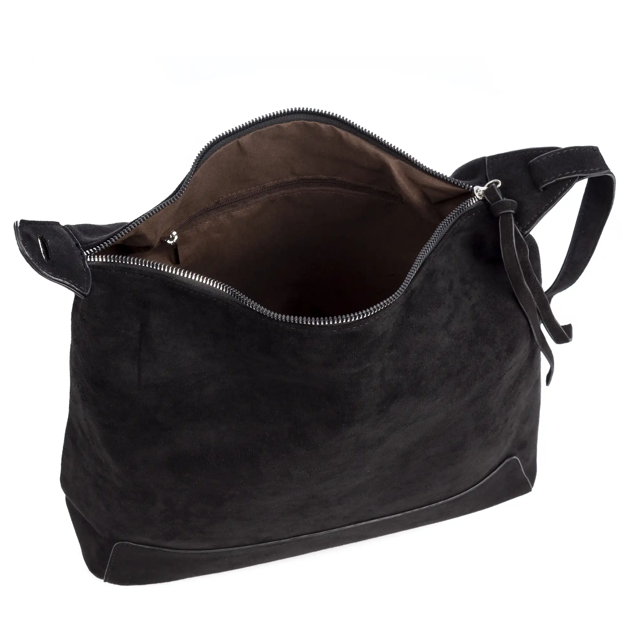 Atella bolso bandolera grande de piel auténtica gamuza.