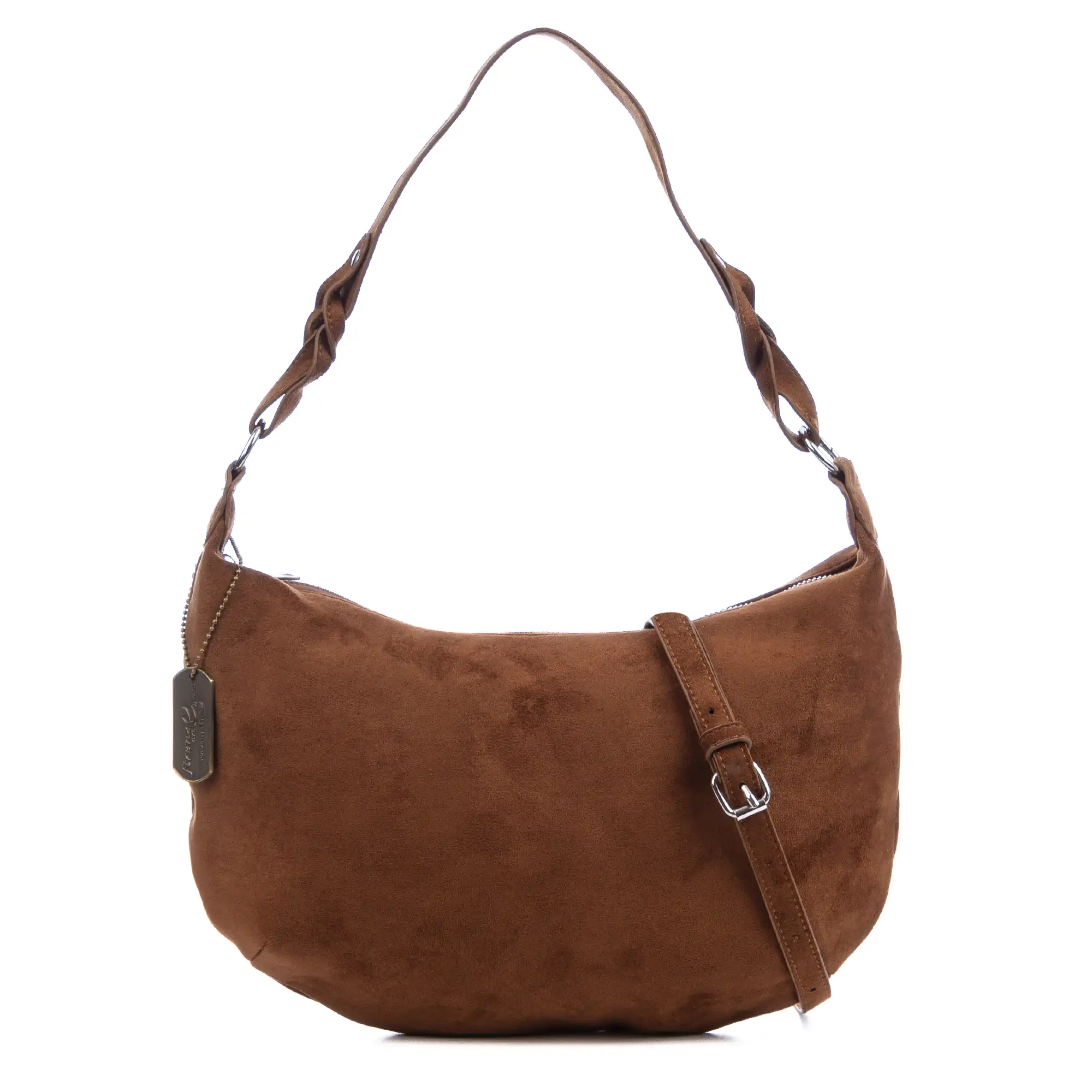 Atessa bolso bandolera de piel auténtica gamuza.