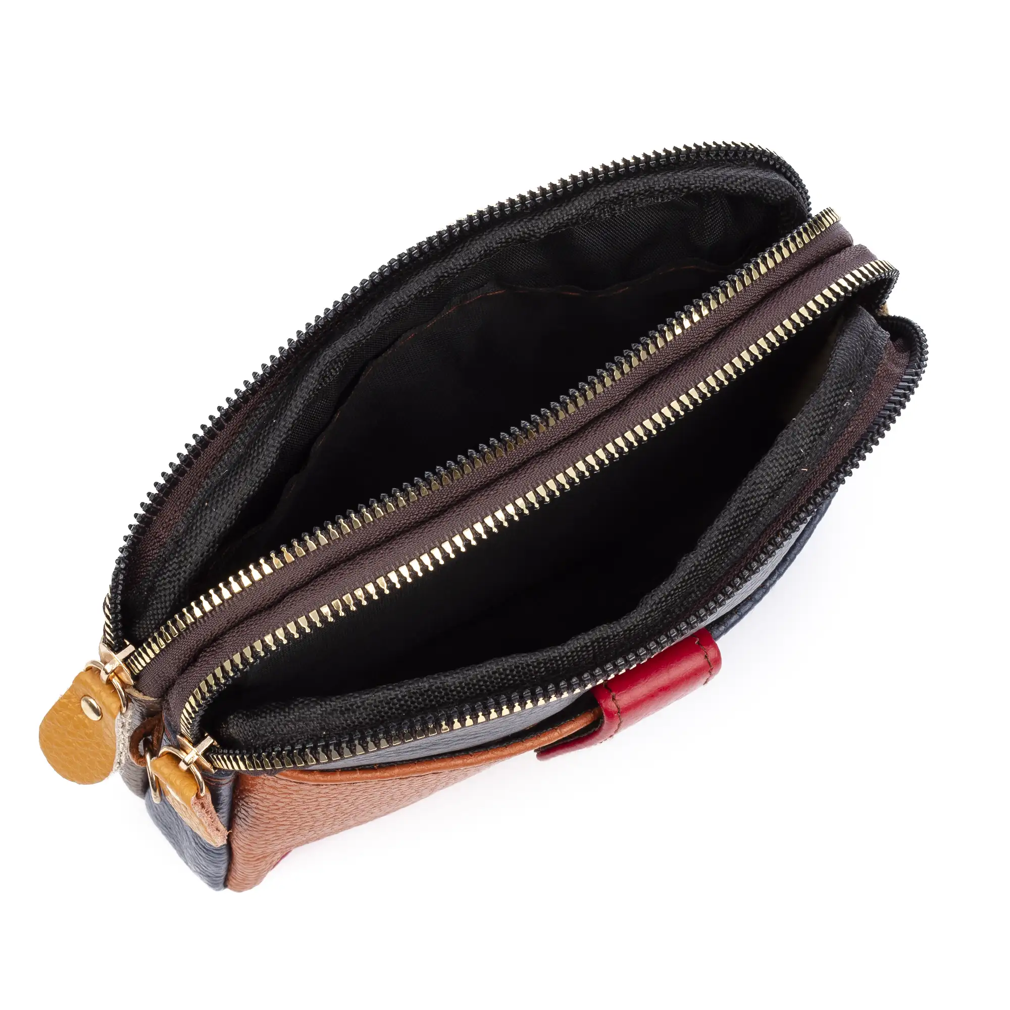 Attigliano bolso bandolera en piel auténtica Dollaro. Colores combinados aleatorios.