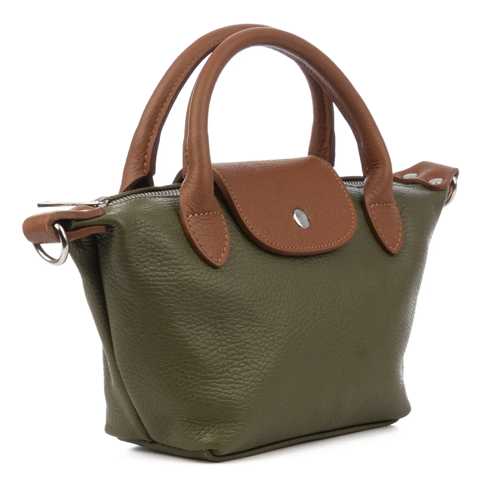 Aurano bolso bandolera tipo Tote mujer. Piel auténtica Dollaro bitono.