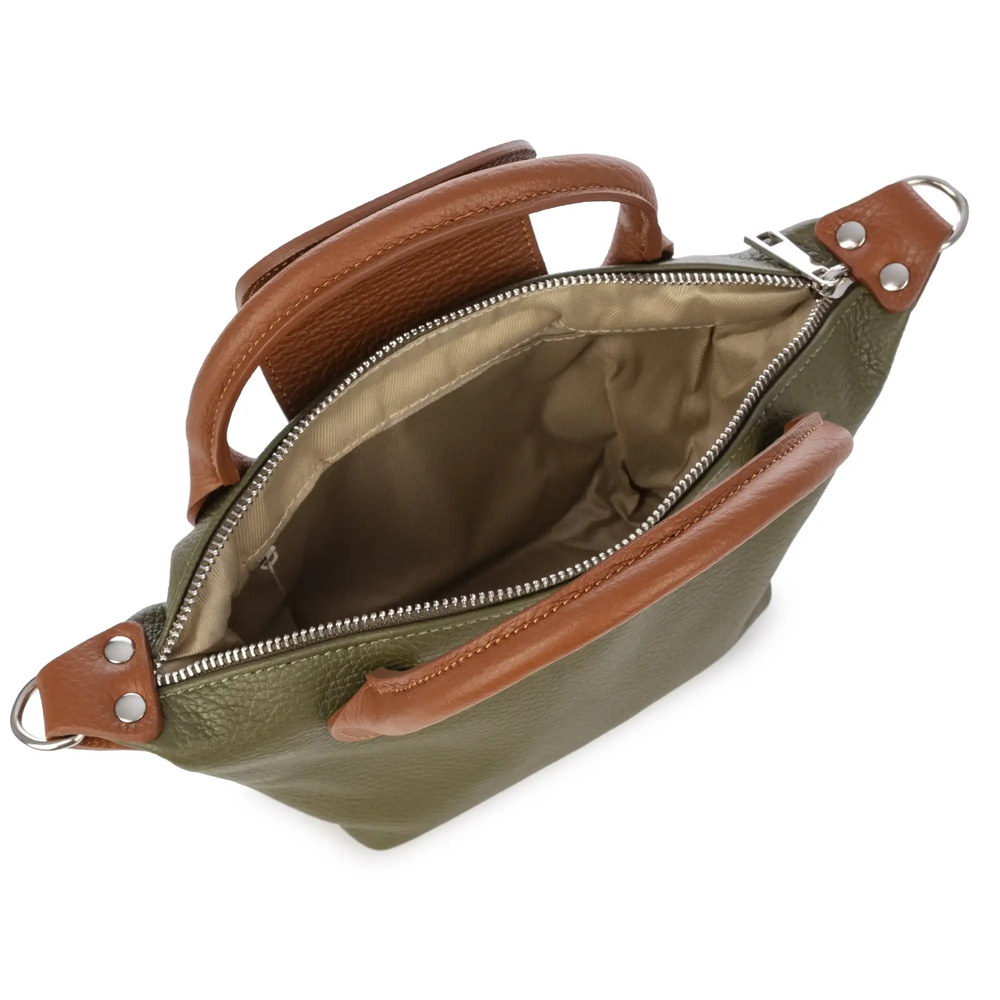 Aurano bolso bandolera tipo Tote mujer. Piel auténtica Dollaro bitono.