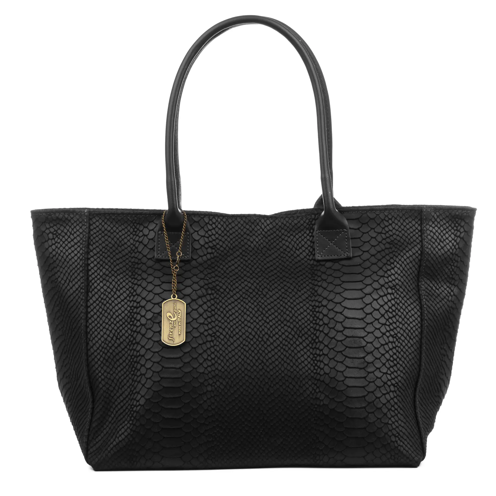 Avola bolso de hombro mujer. Piel auténtica Gamuza grabado serpiente.