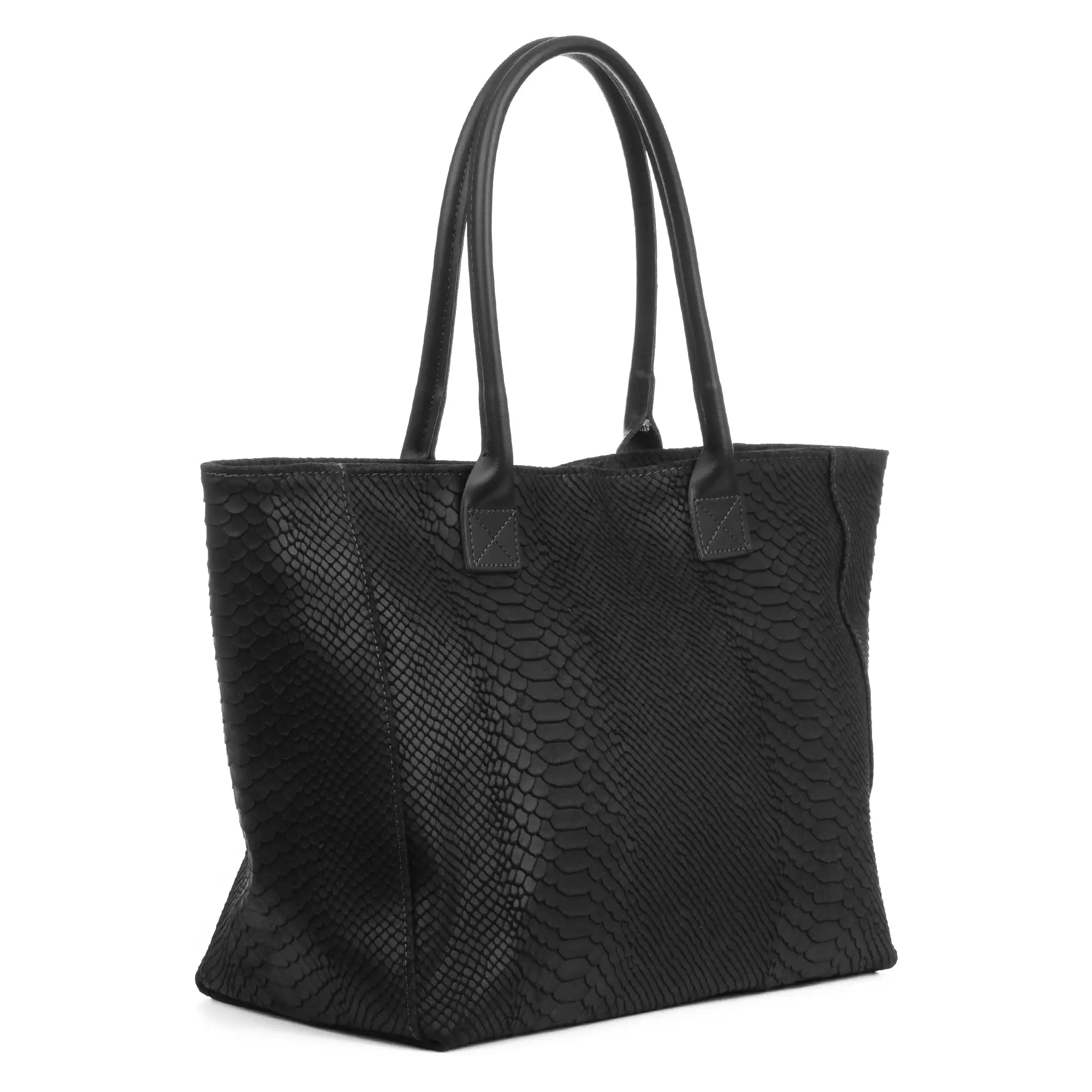 Avola bolso de hombro mujer. Piel auténtica Gamuza grabado serpiente.