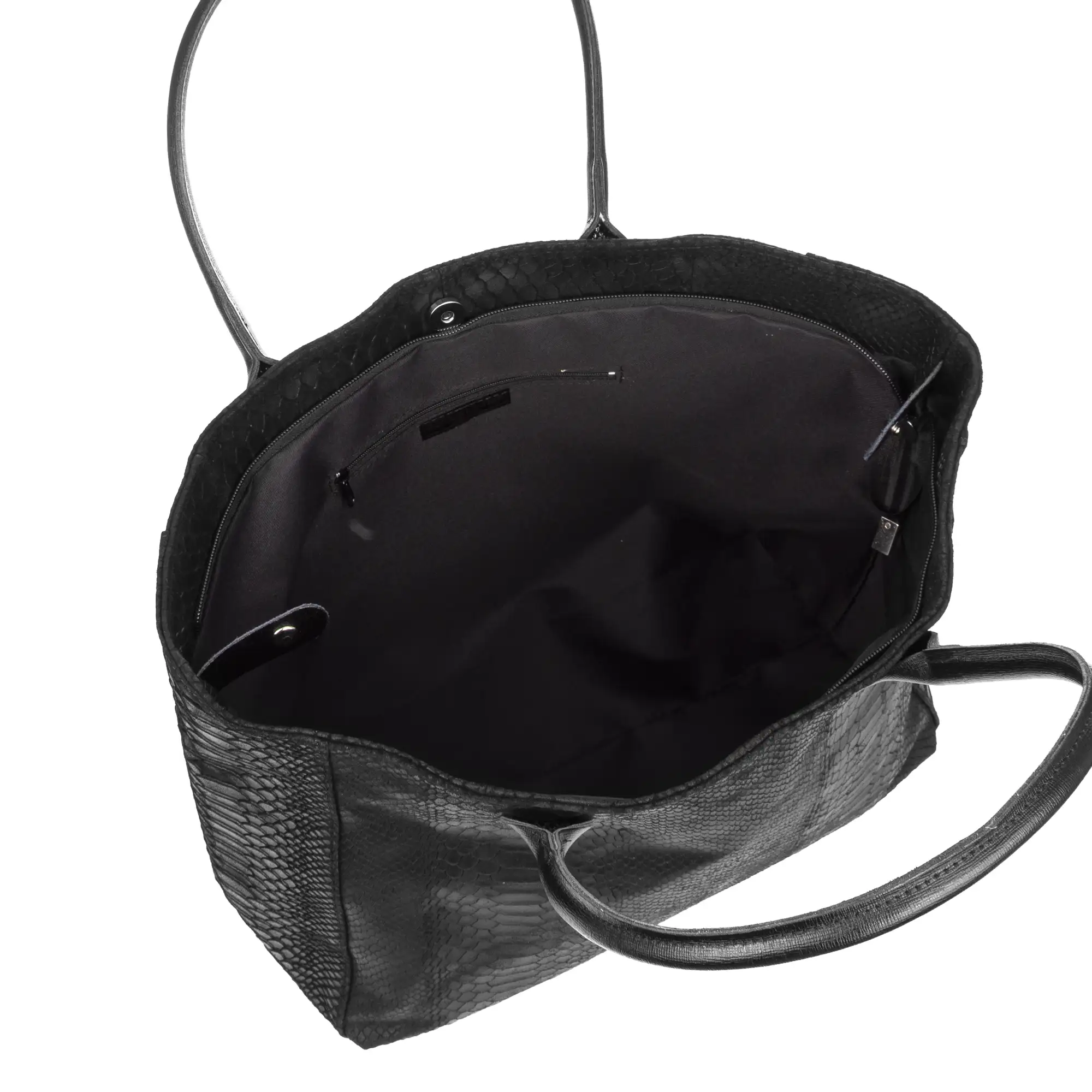 Avola bolso de hombro mujer. Piel auténtica Gamuza grabado serpiente.