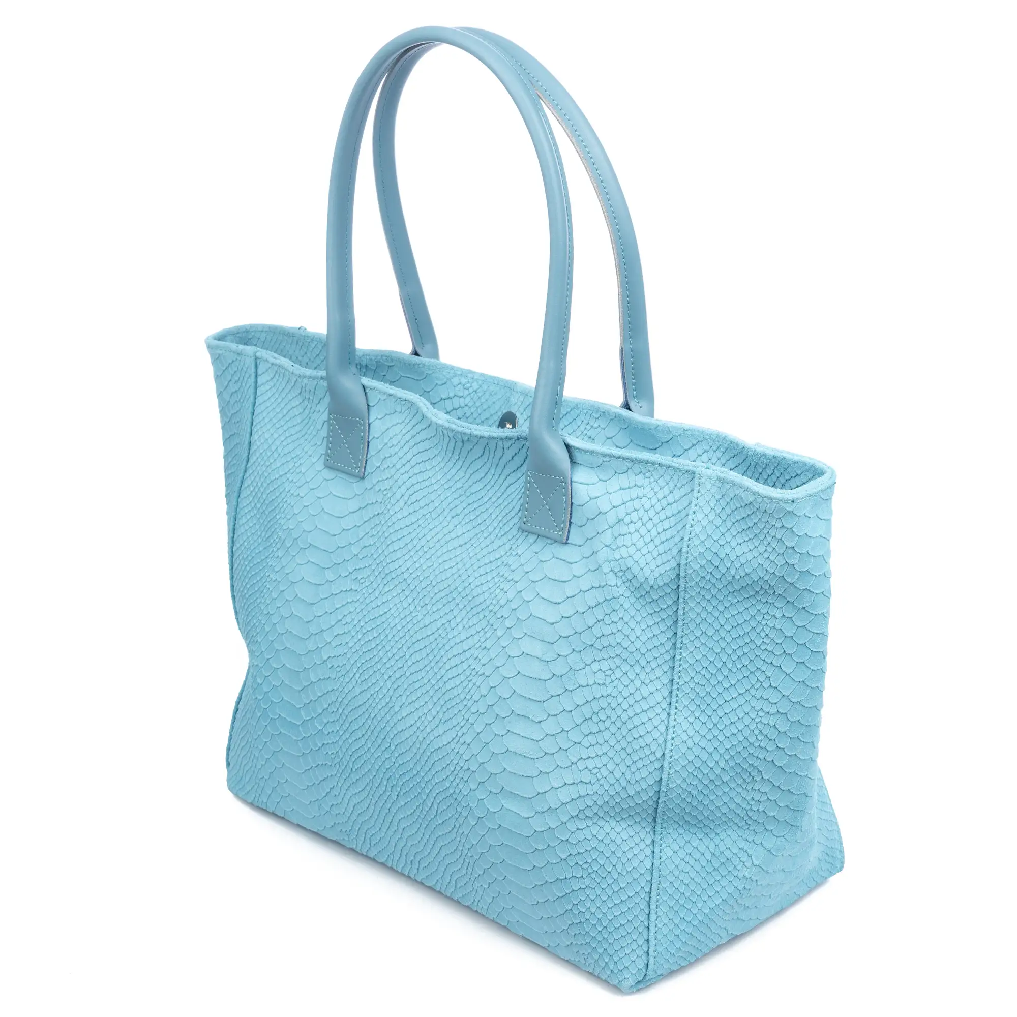 Avola bolso de hombro mujer. Piel auténtica Gamuza grabado serpiente.