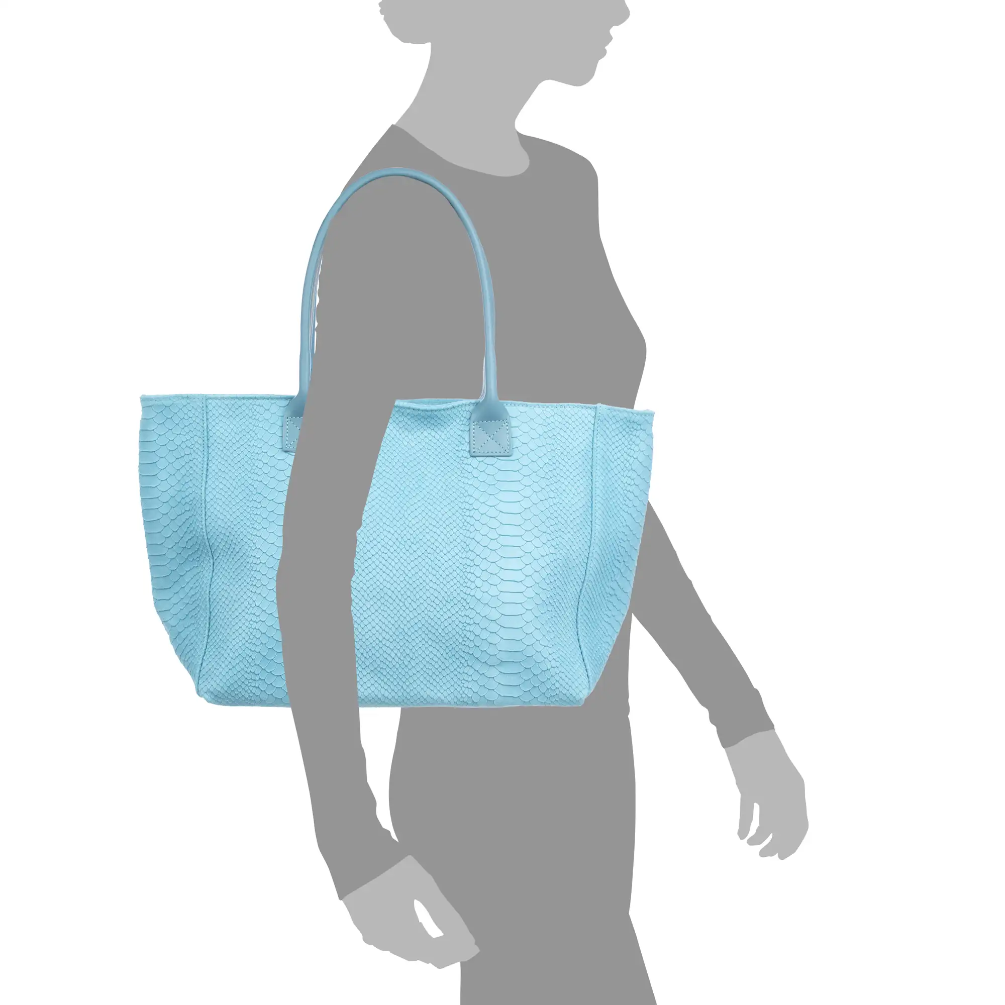 Avola bolso de hombro mujer. Piel auténtica Gamuza grabado serpiente.