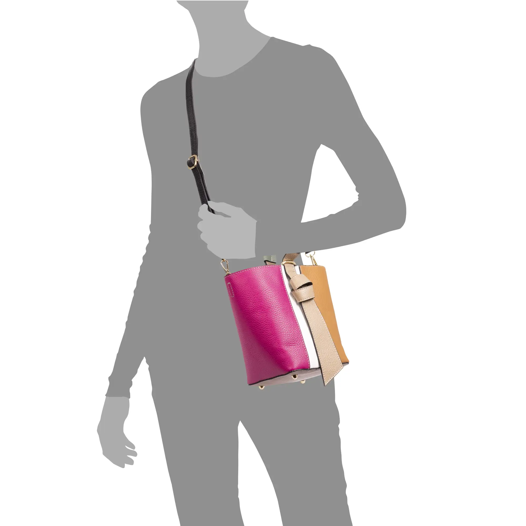 Ayas bolso de mano mujer. Piel auténtica Dollaro.
