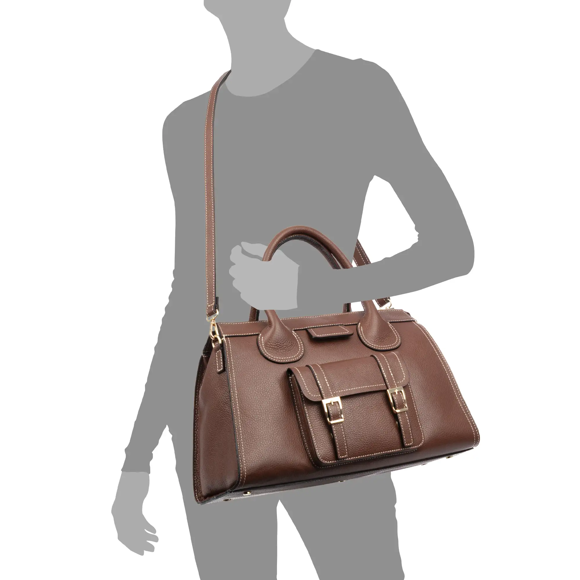 Bagaladi bolso tote mujer. Piel auténtica Dollaro.