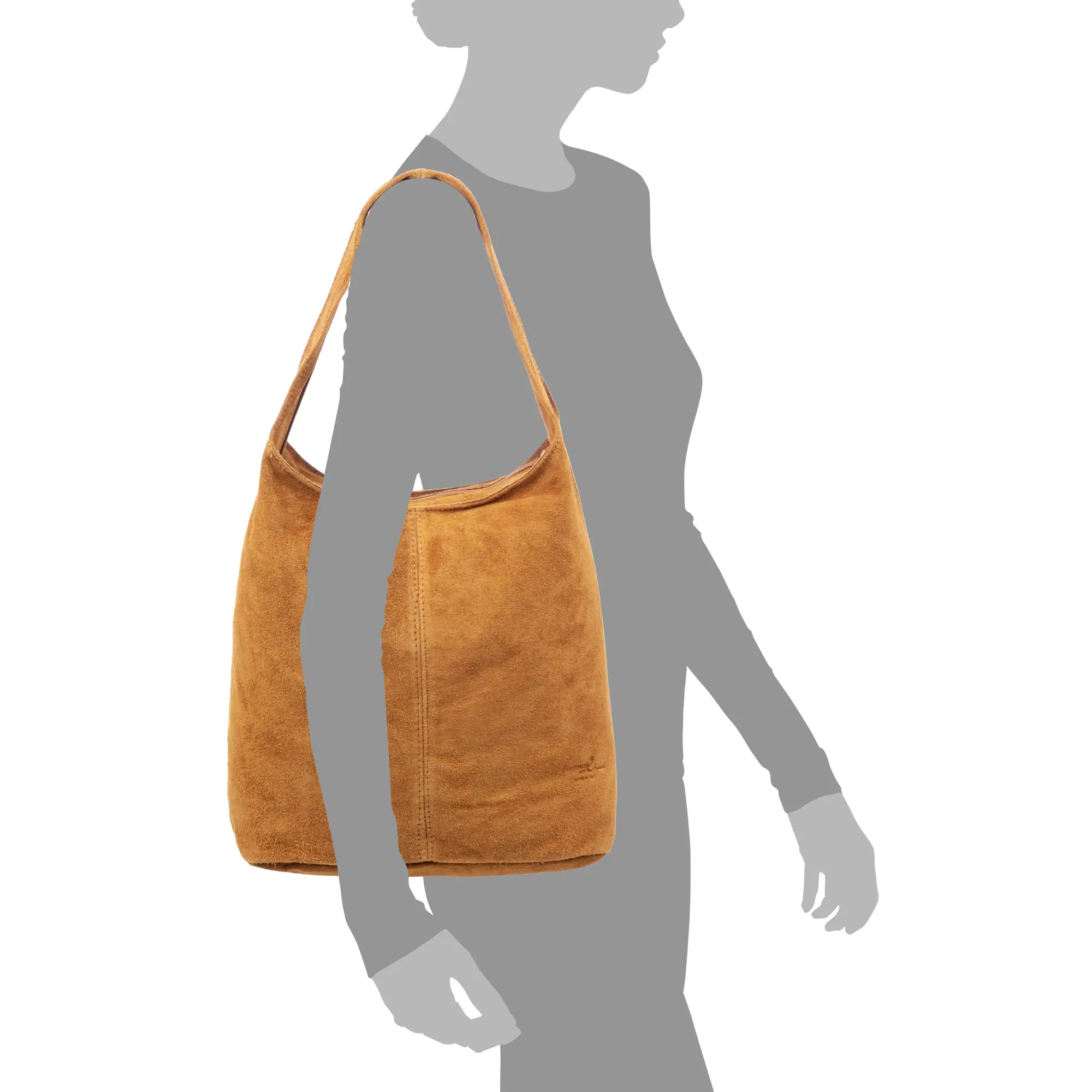 Bagnara bolso shopper mujer. Piel auténtica Gamuza.