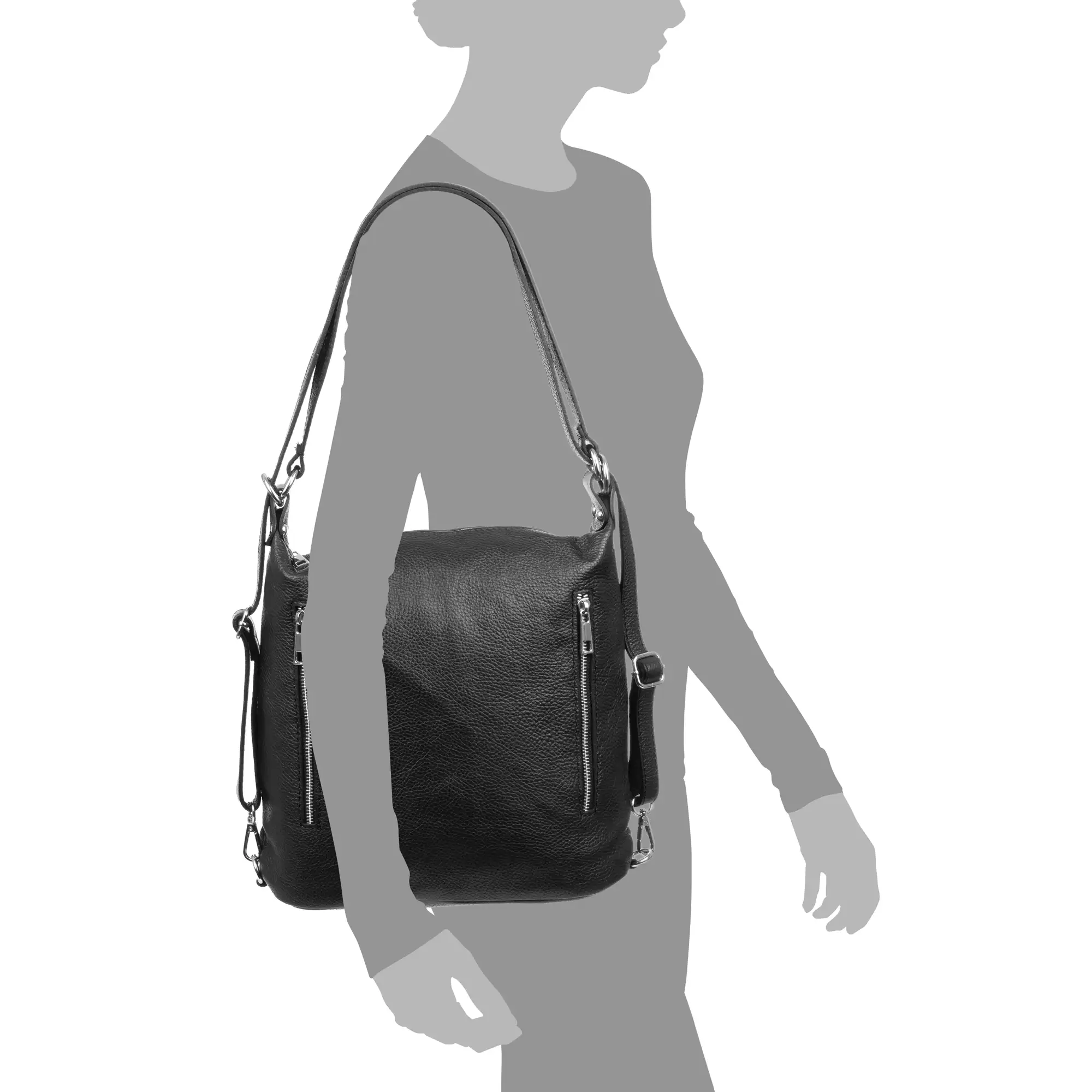 Bagnoli bolso mochila y bolso de hombro mujer. Piel auténtica Dollaro.