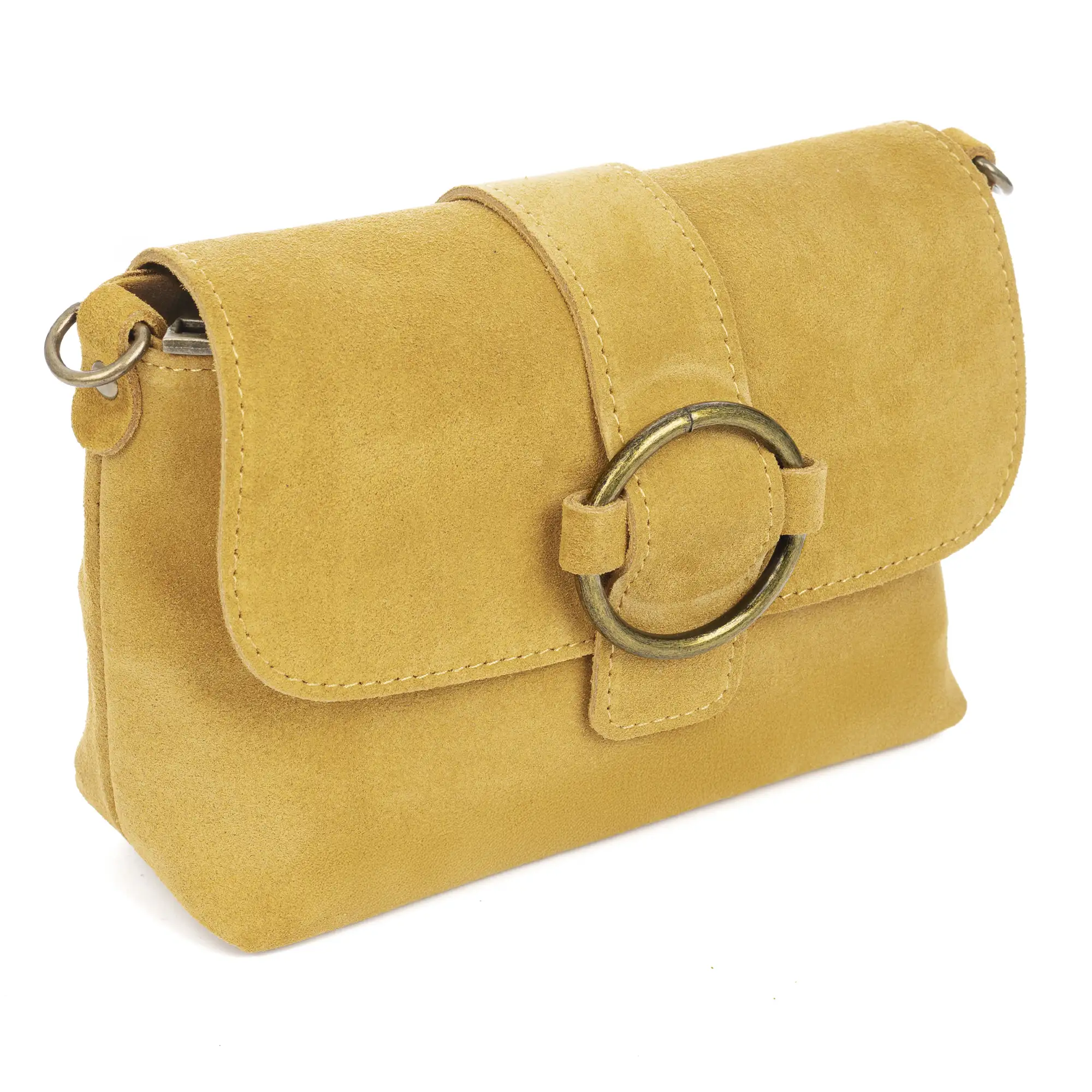 Bagnone bolso bandolera mujer. Piel auténtica Gamuza.
