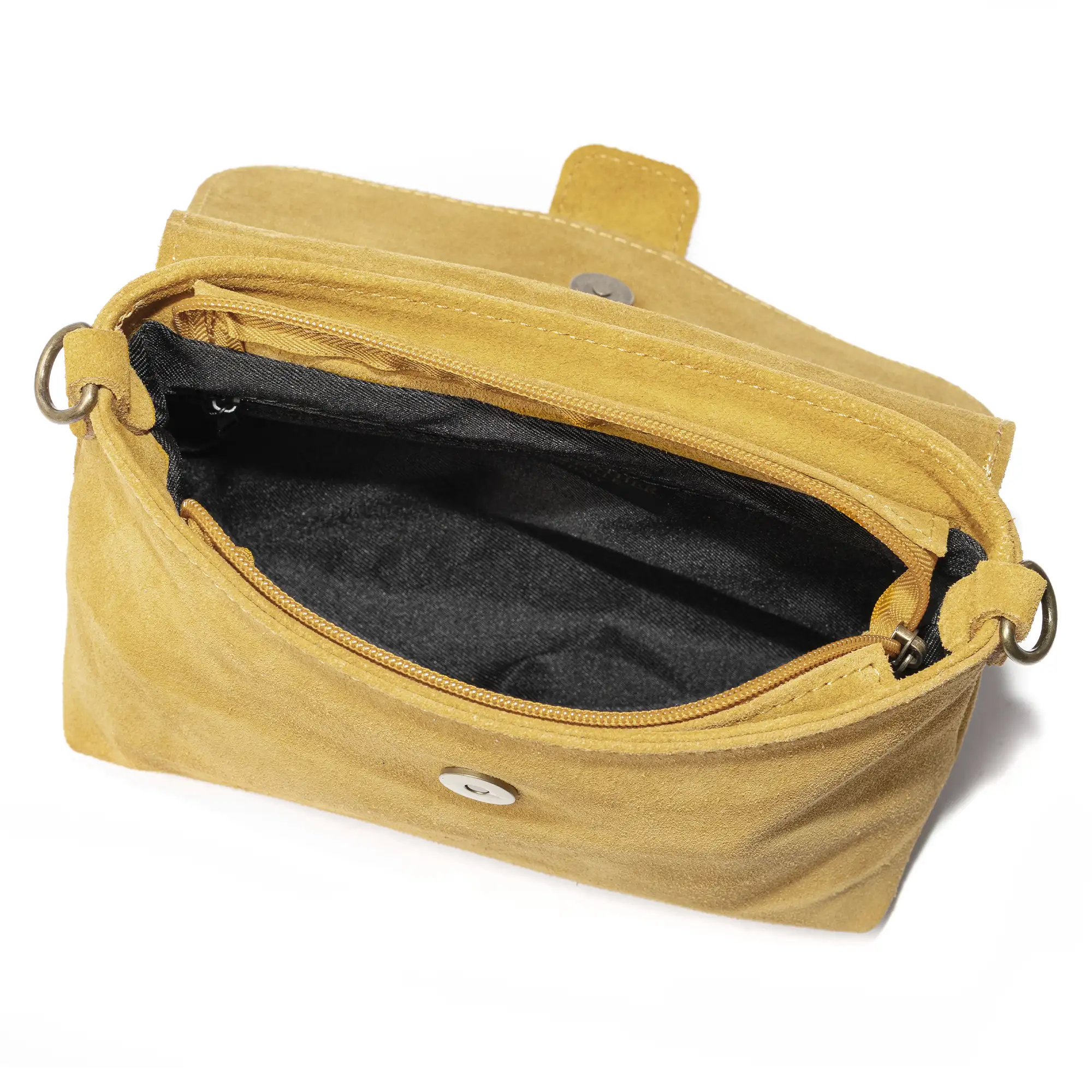 Bagnone bolso bandolera mujer. Piel auténtica Gamuza.