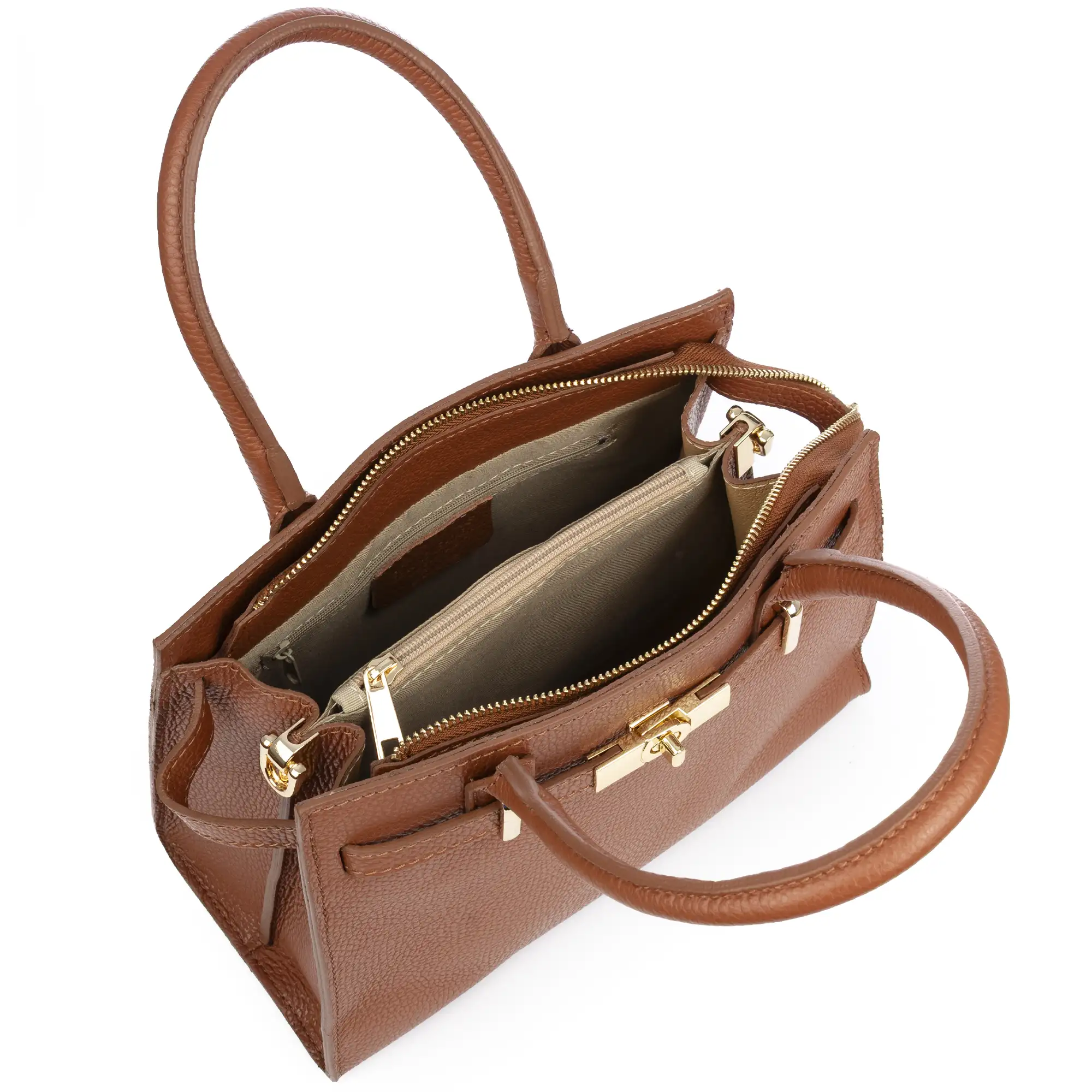 Banari bolso tote mujer. Piel auténtica acabado Dollaro.