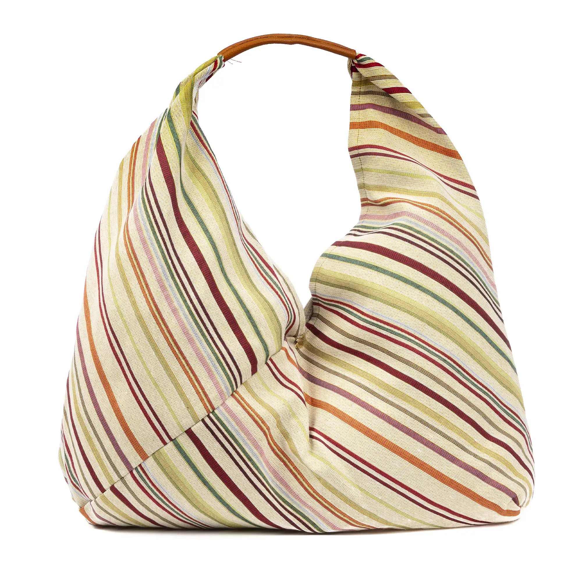 Banzi bolso Shopper de algodón, con asa en cuero. Diseño exclusivo.