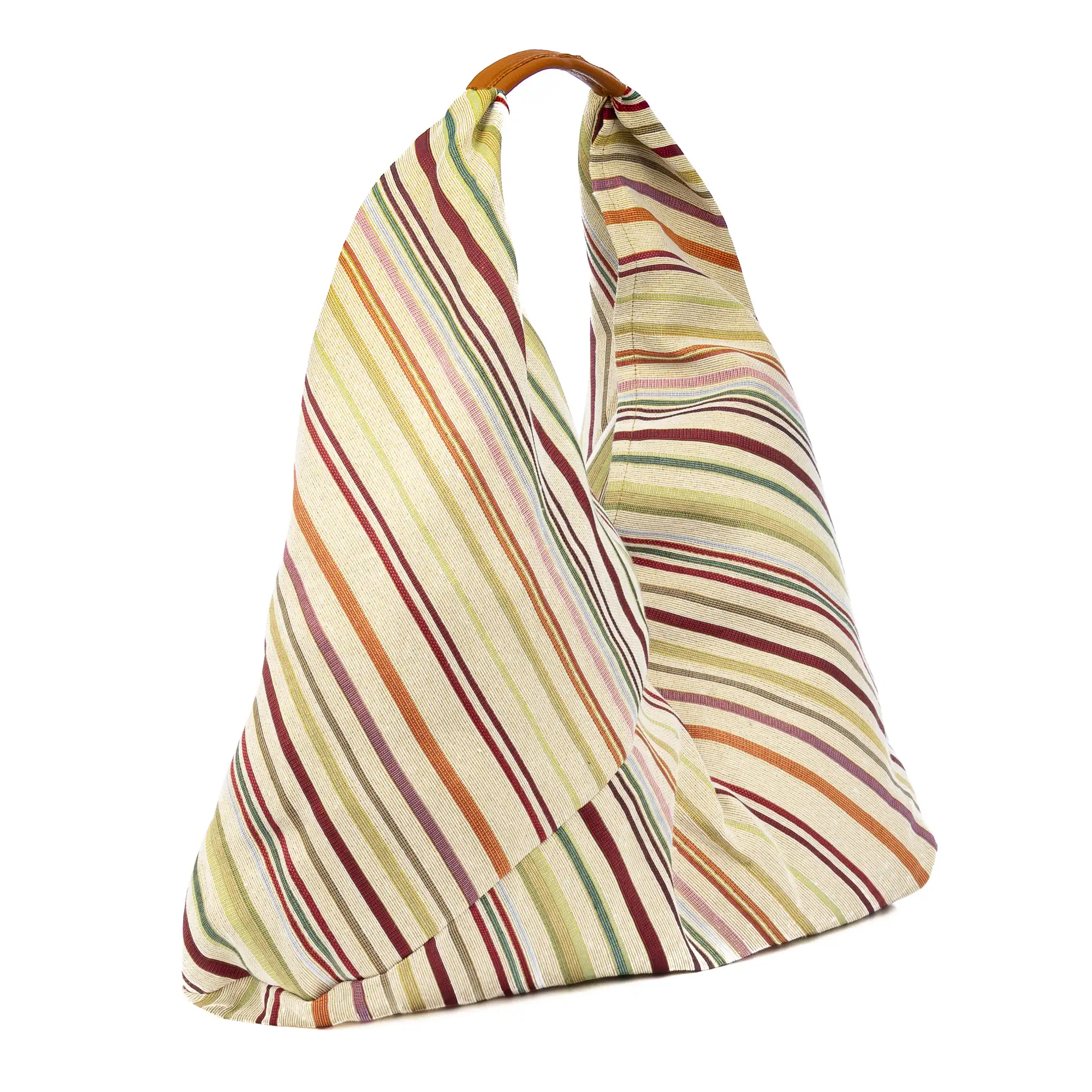 Banzi bolso Shopper de algodón, con asa en cuero. Diseño exclusivo.