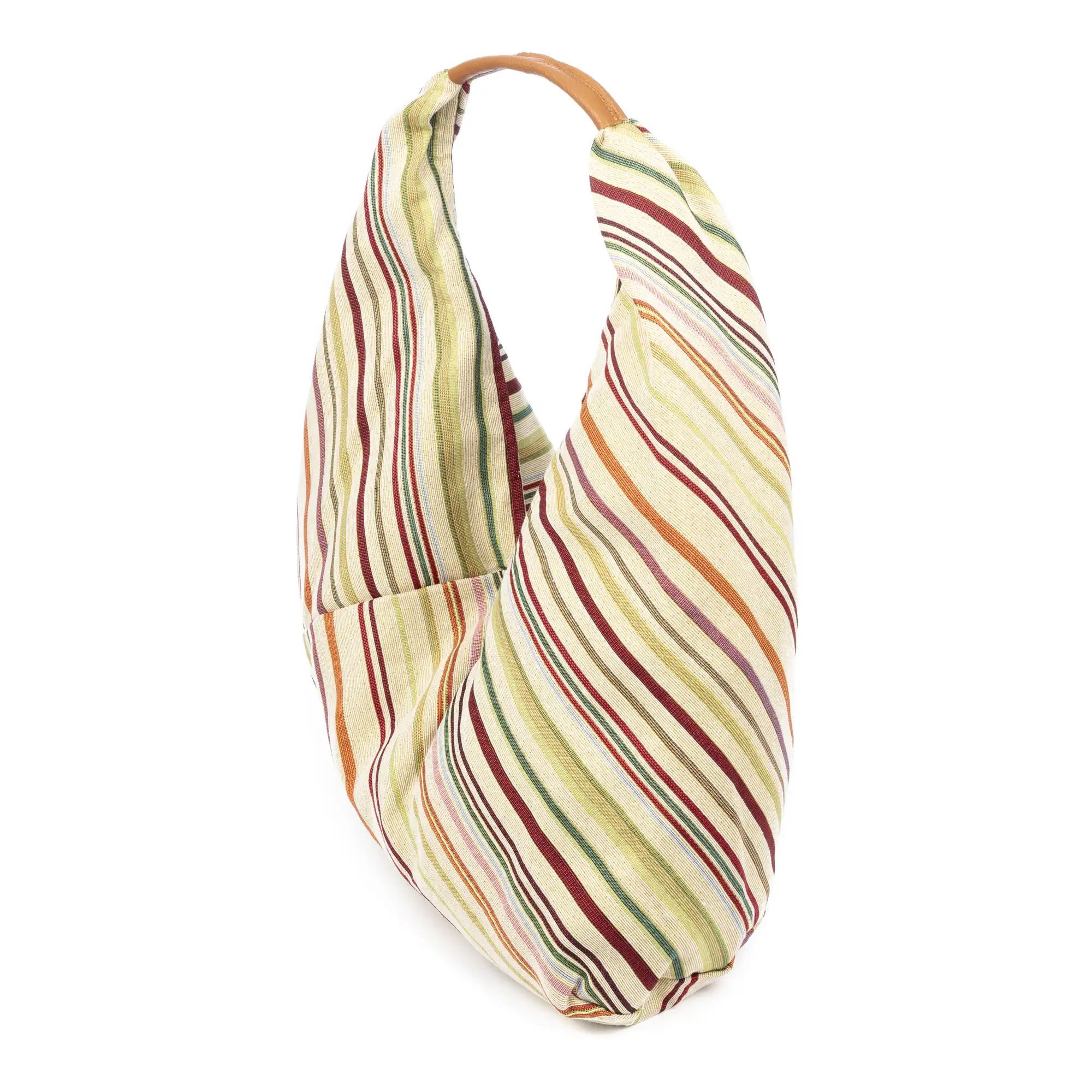 Banzi bolso Shopper de algodón, con asa en cuero. Diseño exclusivo.