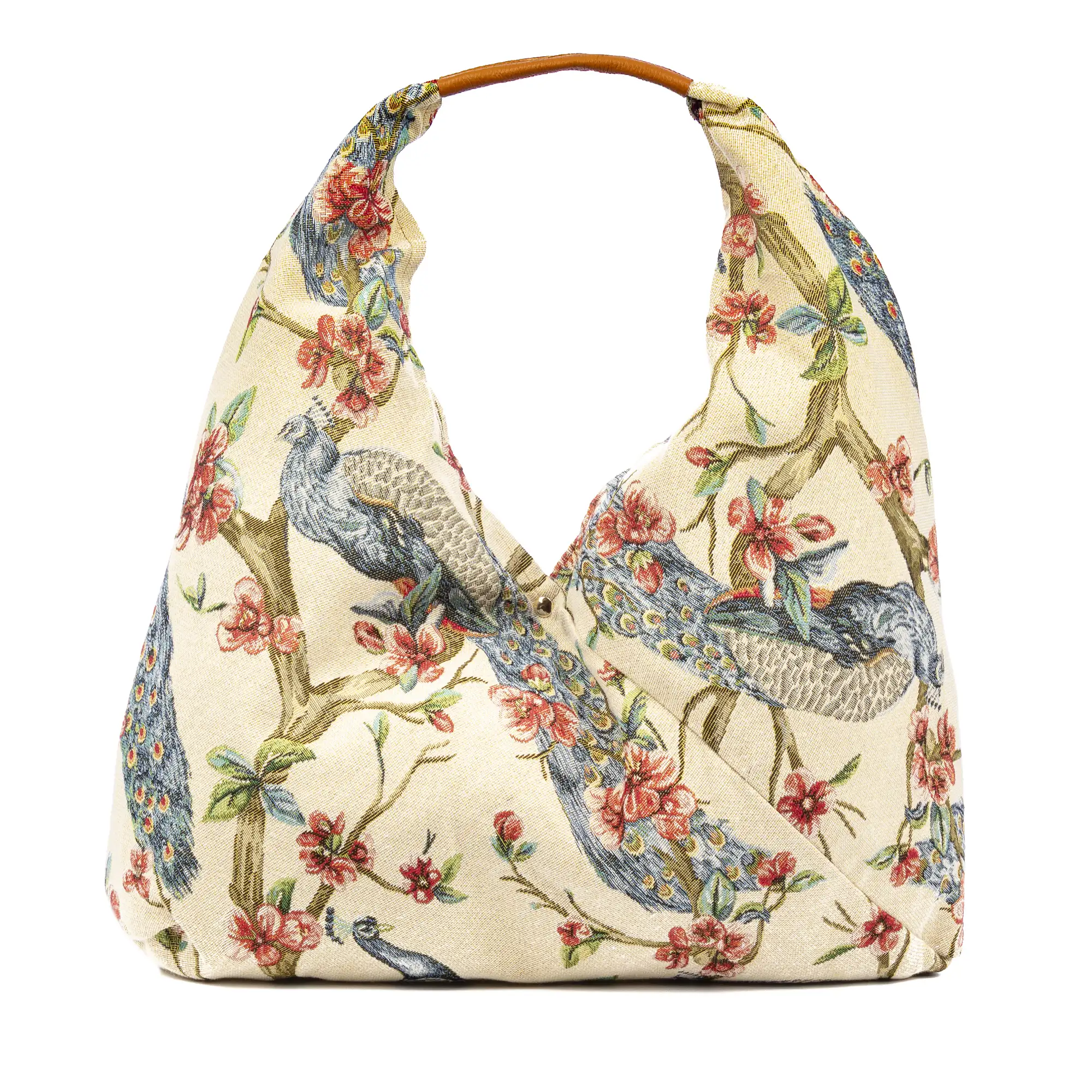Banzi bolso Shopper de algodón, con asa en cuero. Diseño exclusivo.