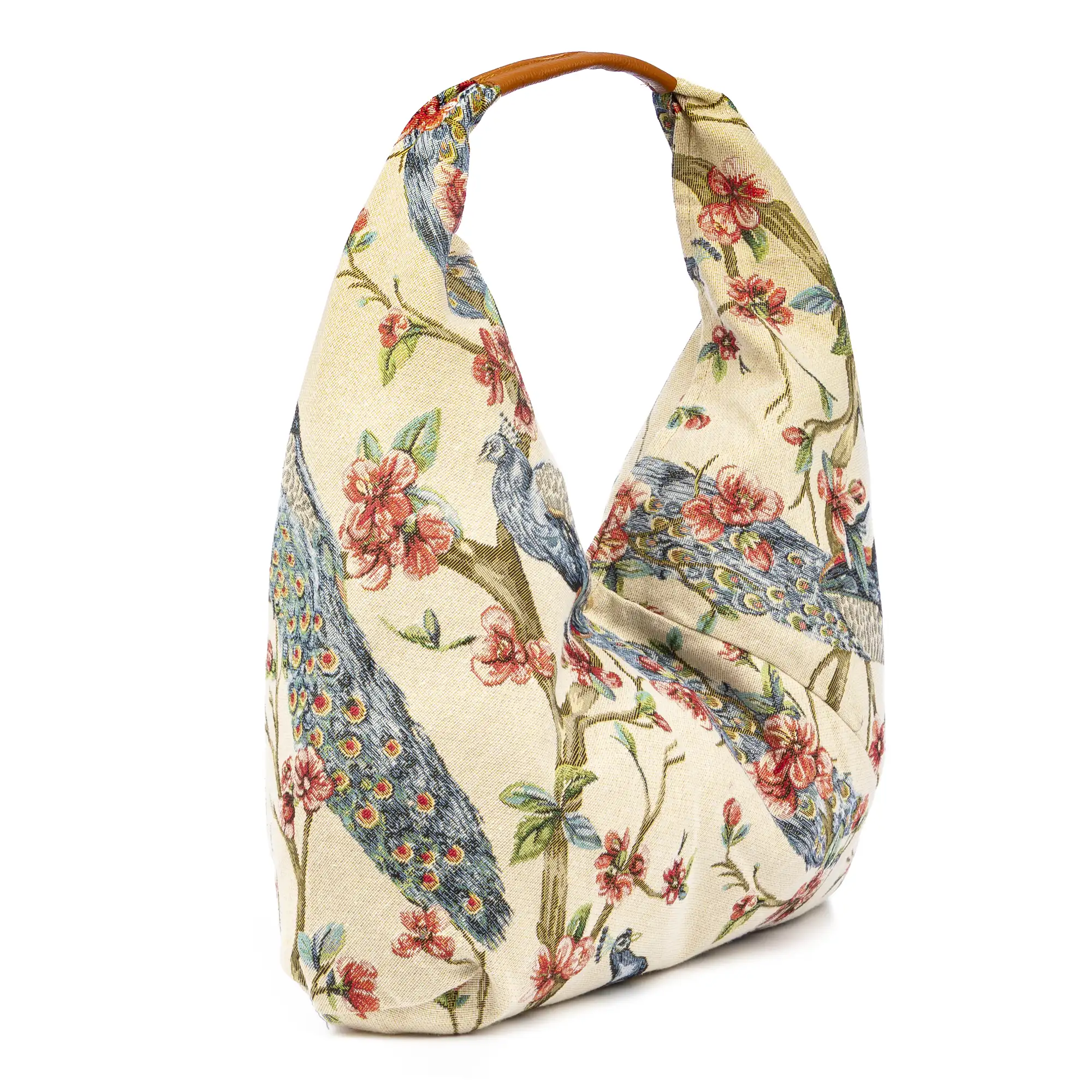 Banzi bolso Shopper de algodón, con asa en cuero. Diseño exclusivo.