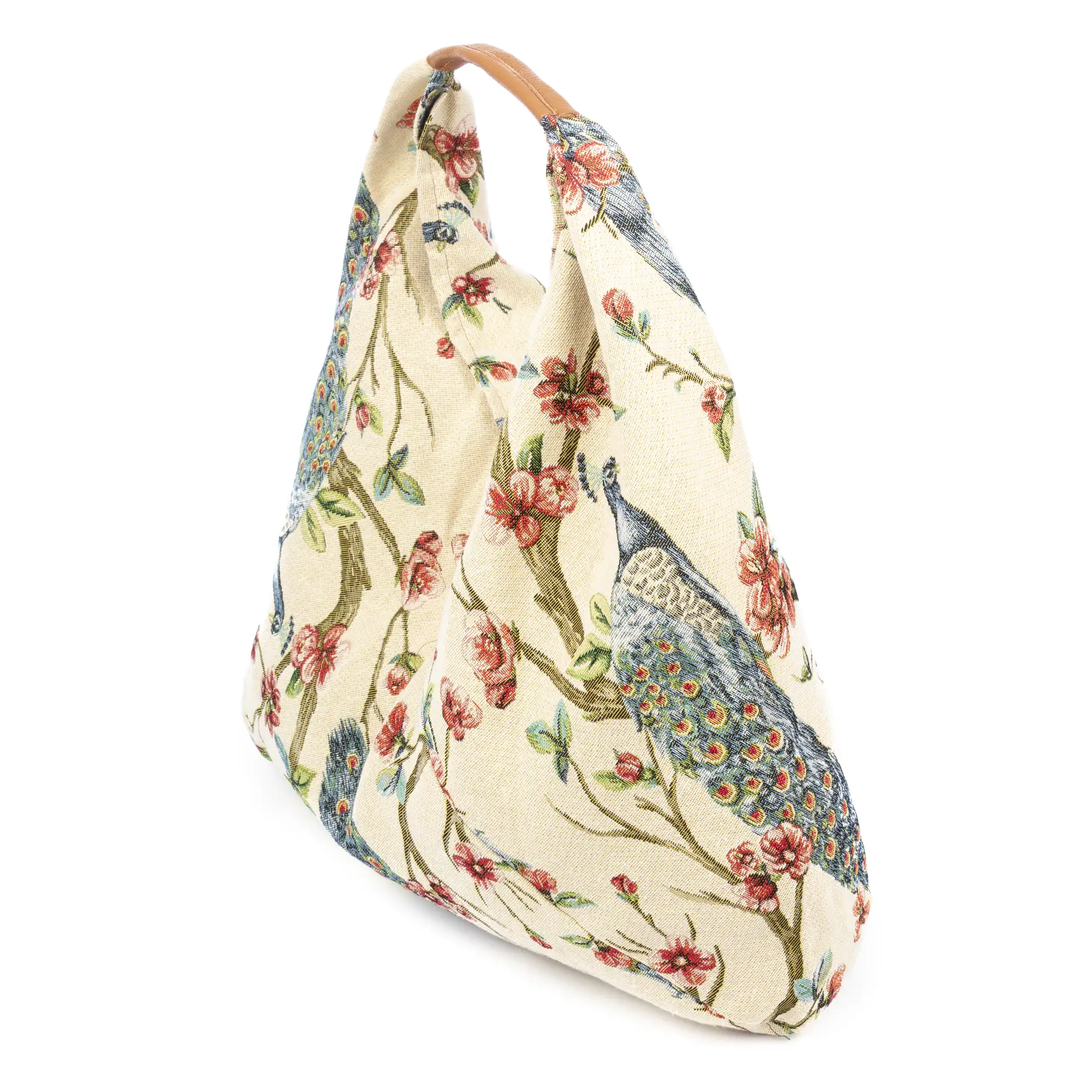 Banzi bolso Shopper de algodón, con asa en cuero. Diseño exclusivo.
