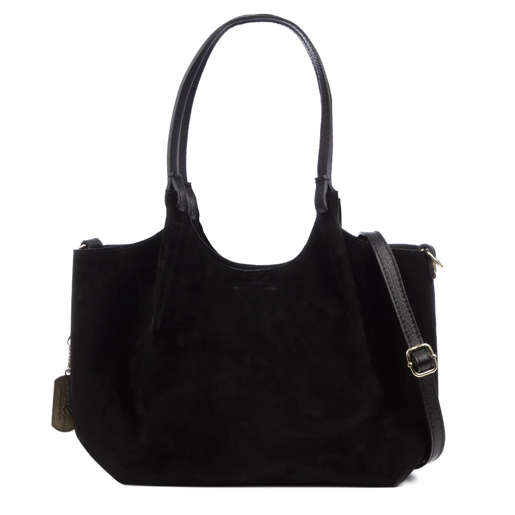 Baragiano bolso tote mujer. Piel auténtica Gamuza.