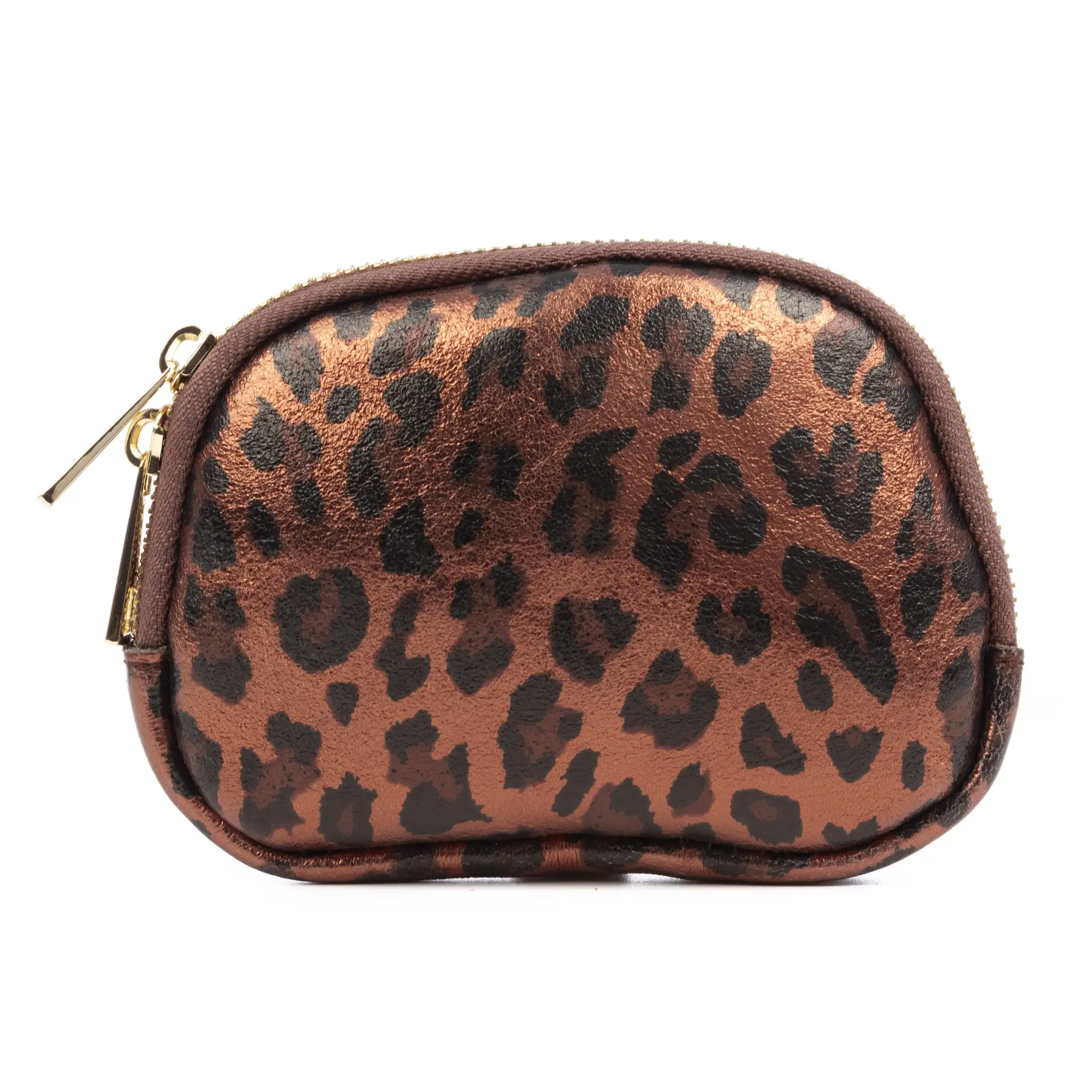 Baratili monedero portatodo mujer. Piel auténtica Gamuza con estampado animal print leopardo lacada brillante.