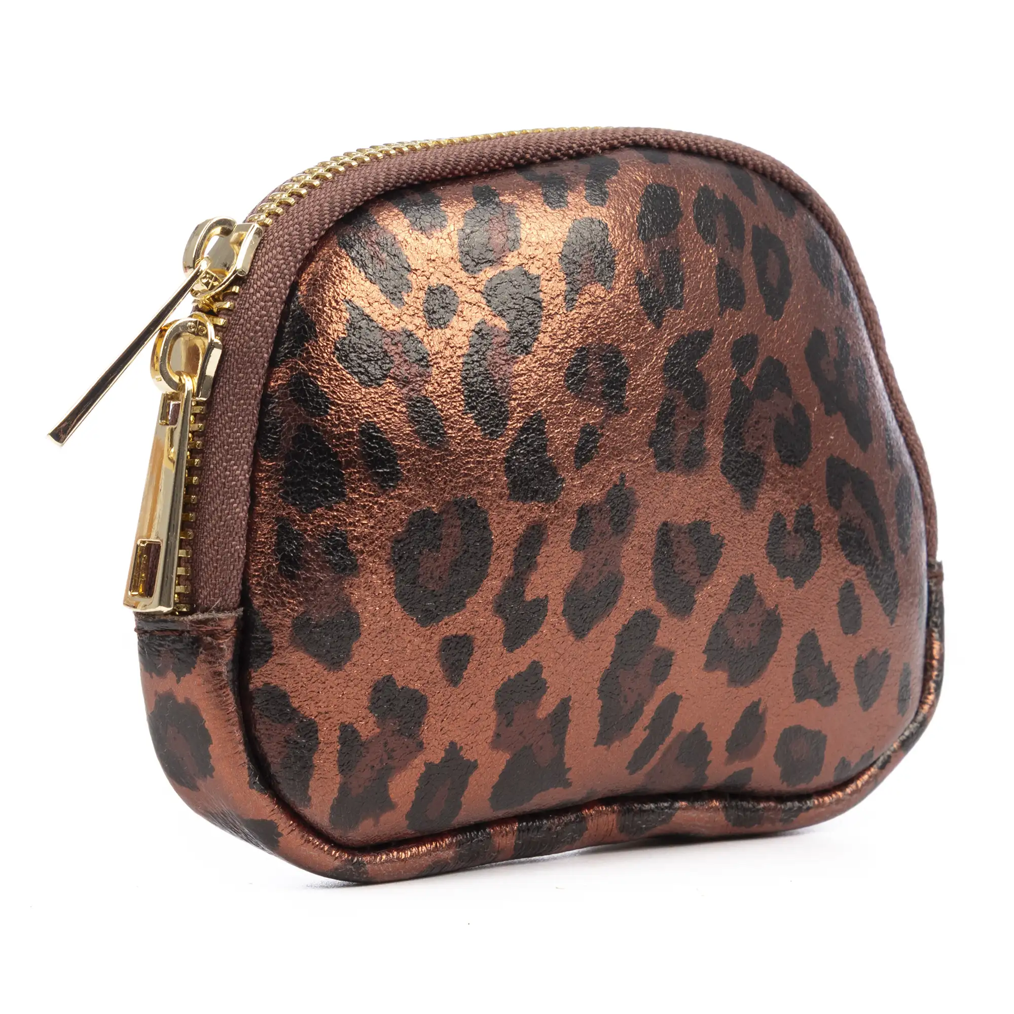 Baratili monedero portatodo mujer. Piel auténtica Gamuza con estampado animal print leopardo lacada brillante.