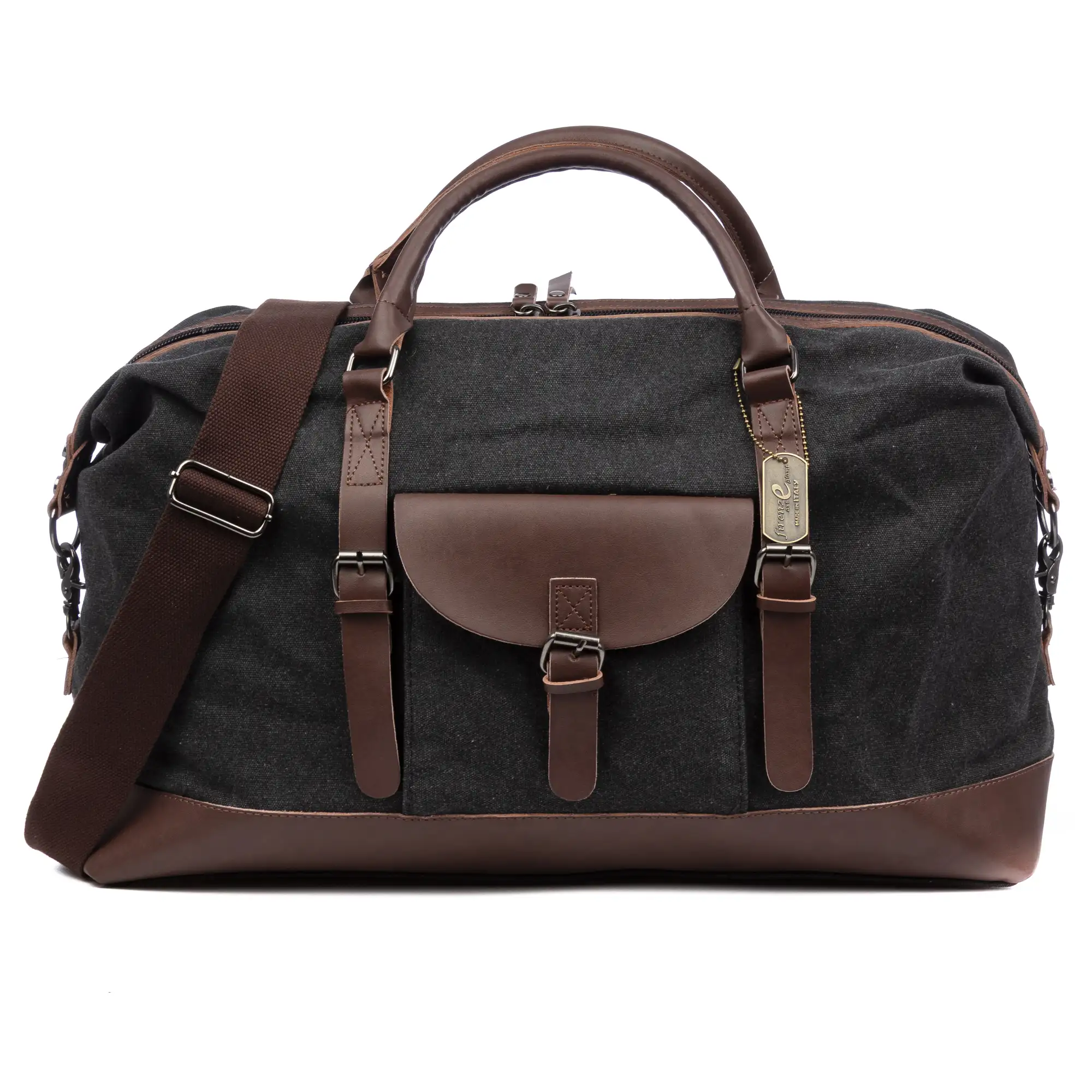 Barbariga bolso de viaje. De lona canvas premium combinada con piel.