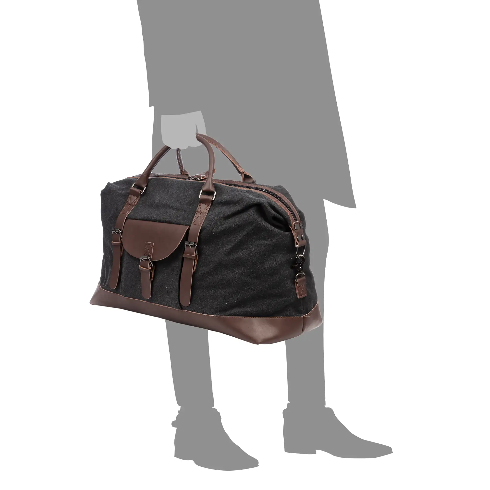 Barbariga bolso de viaje. De lona canvas premium combinada con piel.