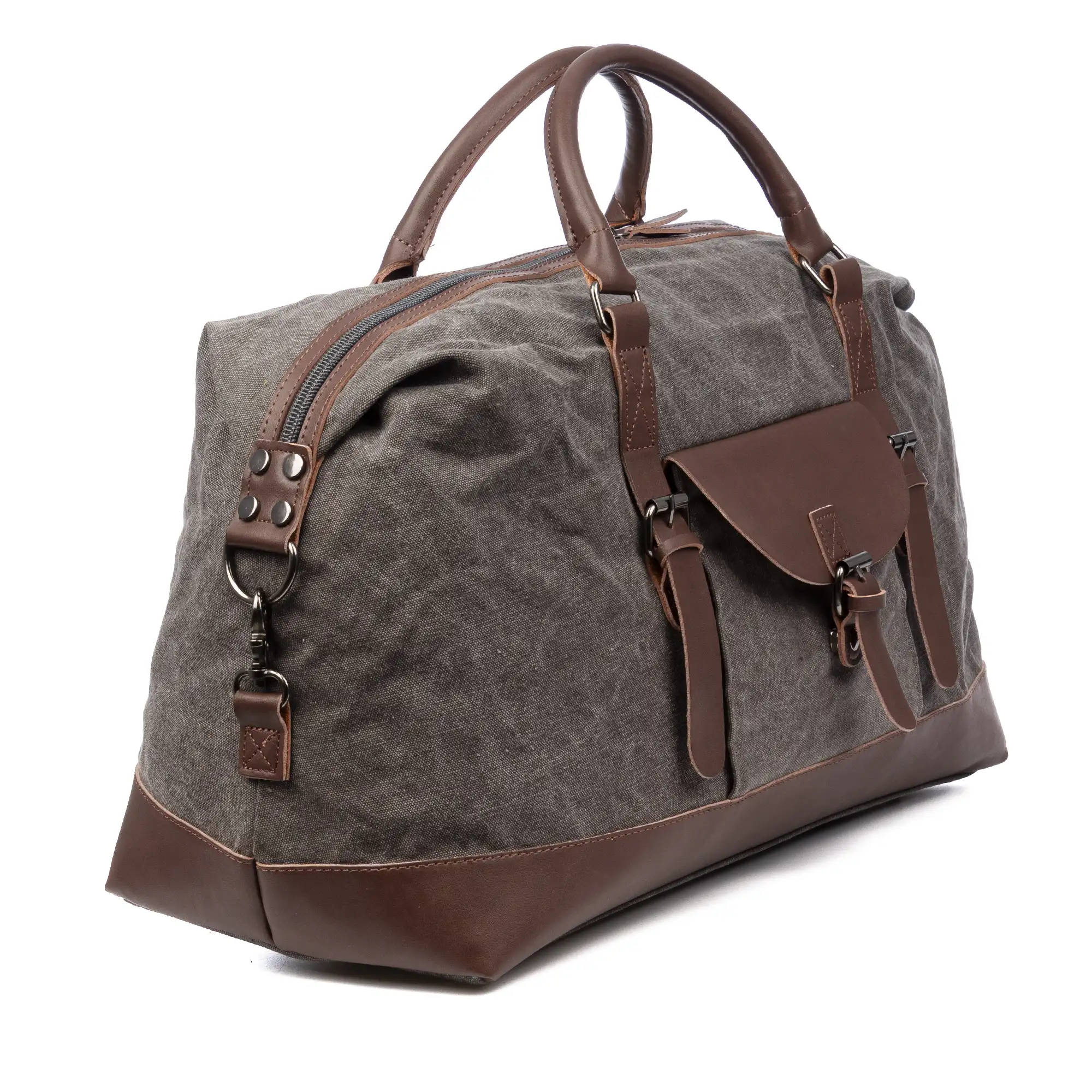 Barbariga bolso de viaje. De lona canvas premium combinada con piel.
