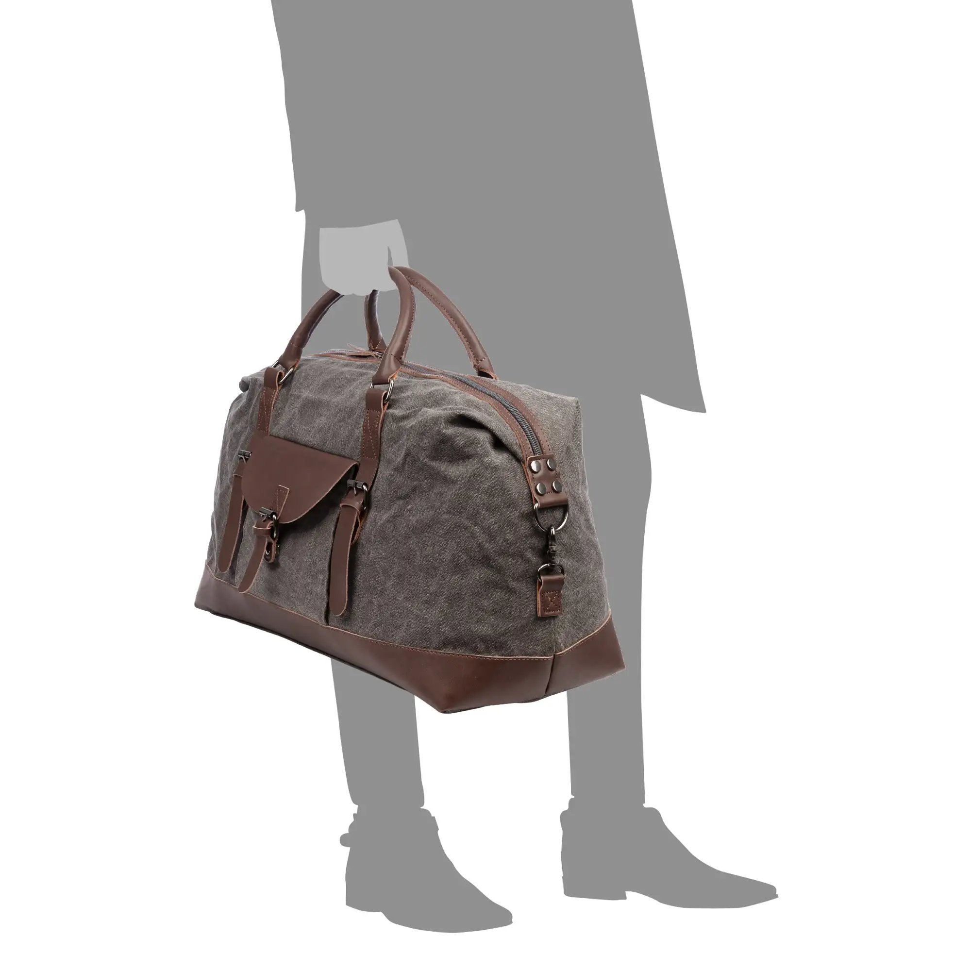Barbariga bolso de viaje. De lona canvas premium combinada con piel.