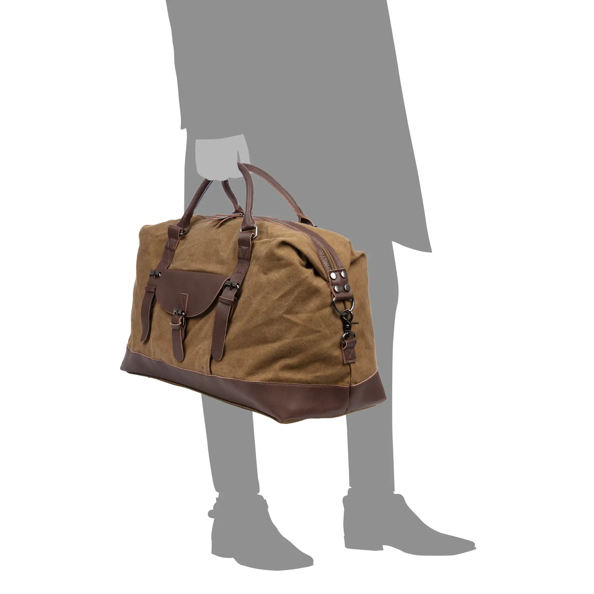 Barbariga bolso de viaje. De lona canvas premium combinada con piel.