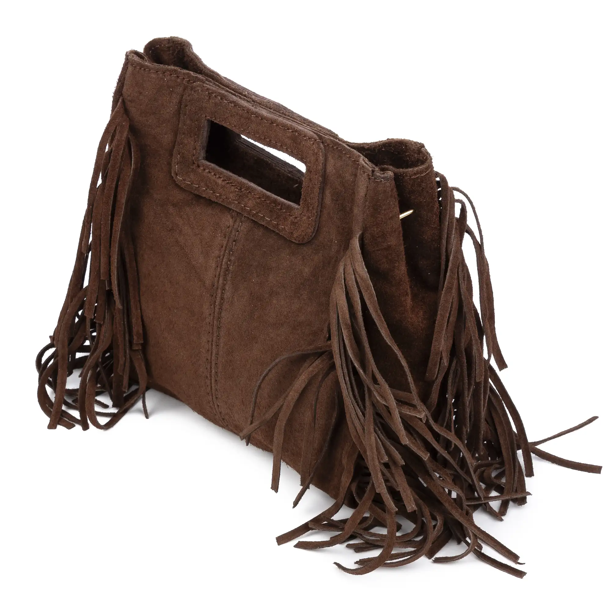 Barbata bolso bandolera mujer. Piel auténtica Gamuza con tachuelas decorativas.