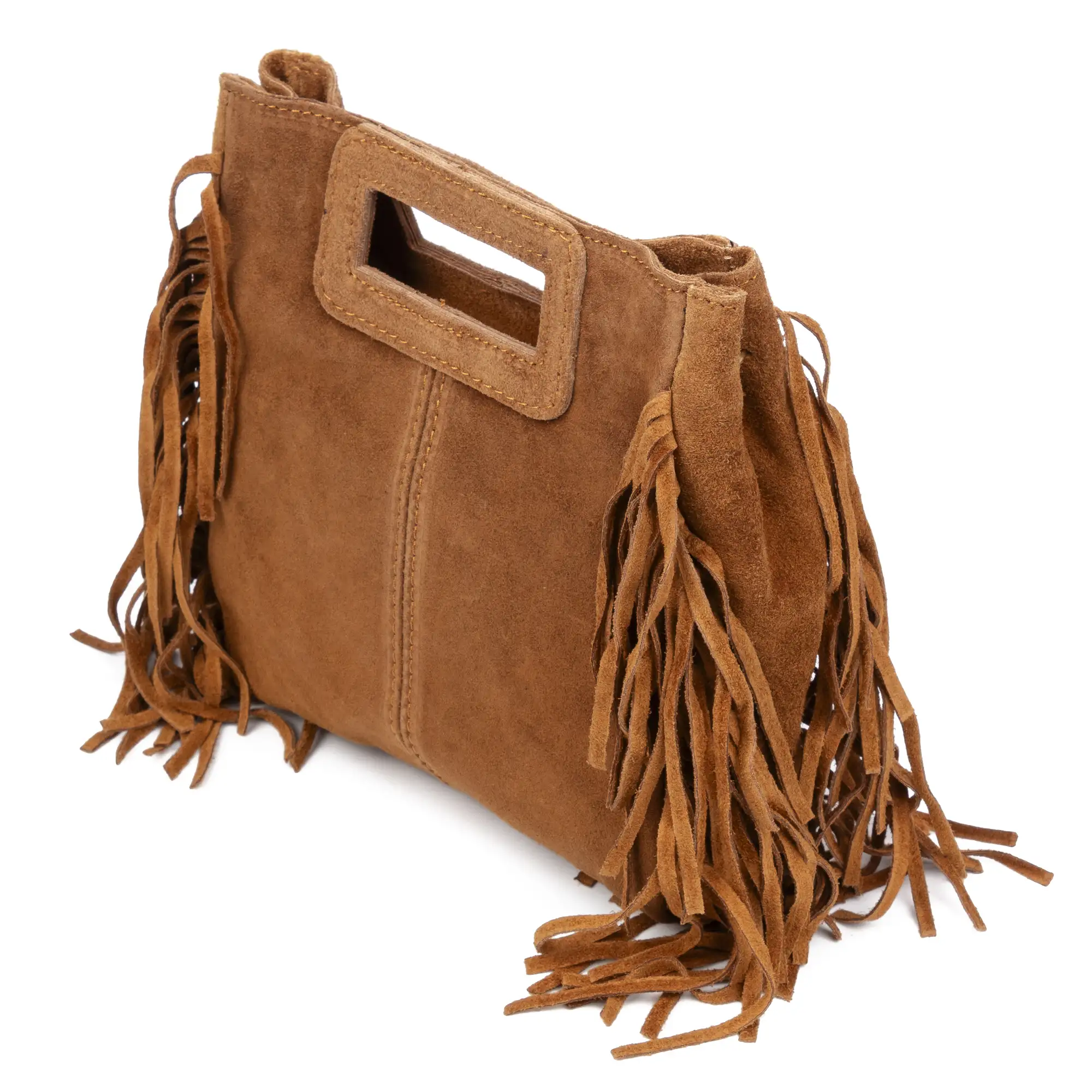 Barbata bolso bandolera mujer. Piel auténtica Gamuza con tachuelas decorativas.