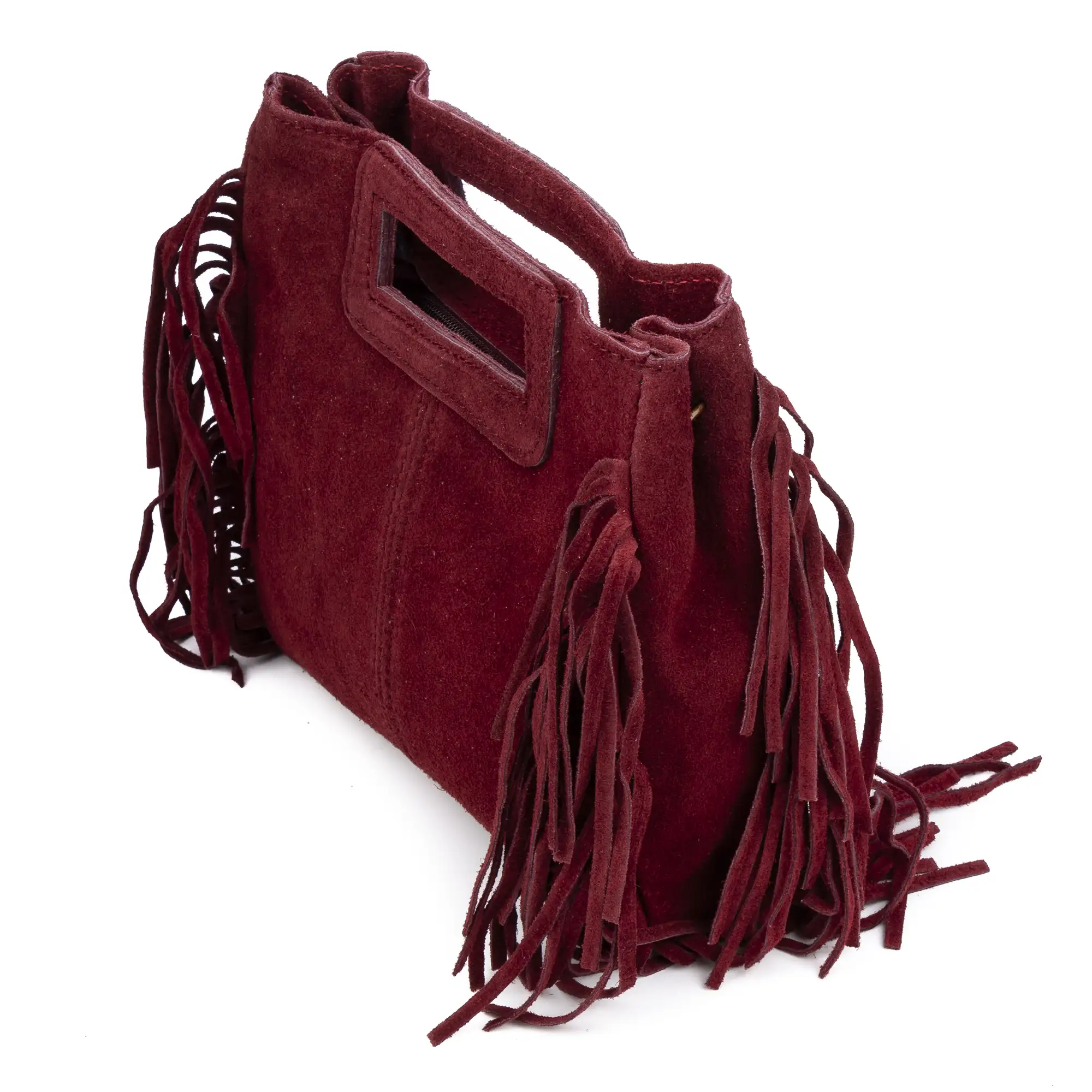 Barbata bolso bandolera mujer. Piel auténtica Gamuza con tachuelas decorativas.