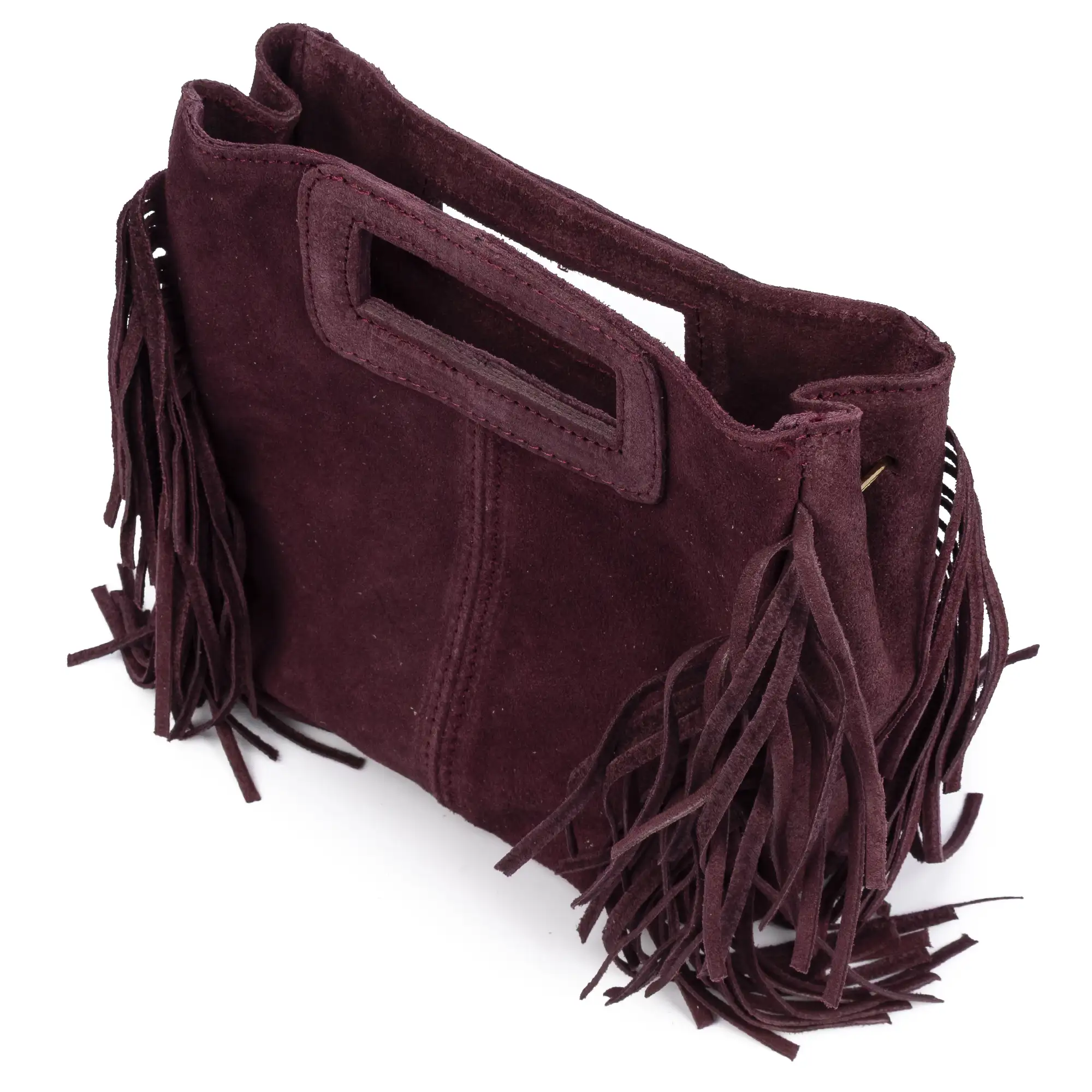 Barbata bolso bandolera mujer. Piel auténtica Gamuza con tachuelas decorativas.