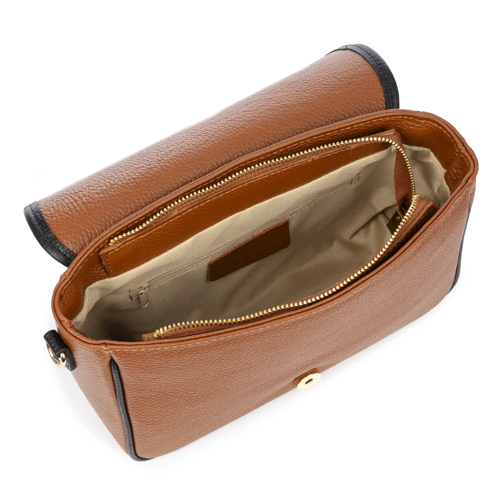 Barbianello bolso bandolera mujer. Piel auténtica Dollaro bitono.