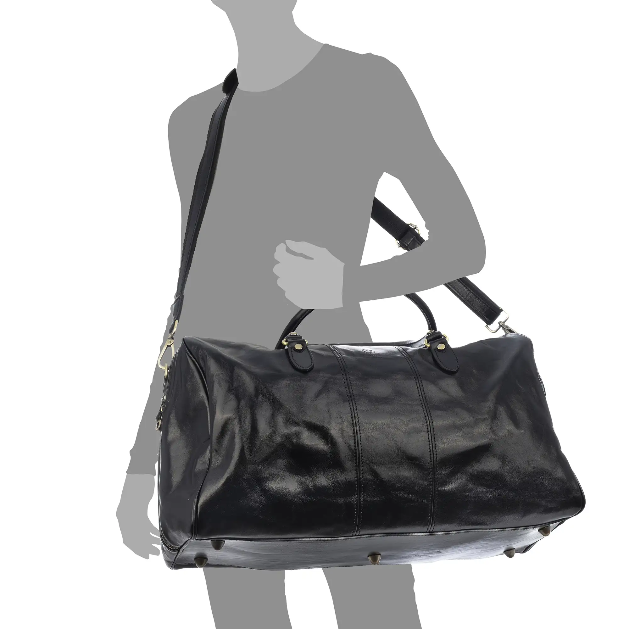 Barbieri bolso de viaje. Piel auténtica Tamponato.