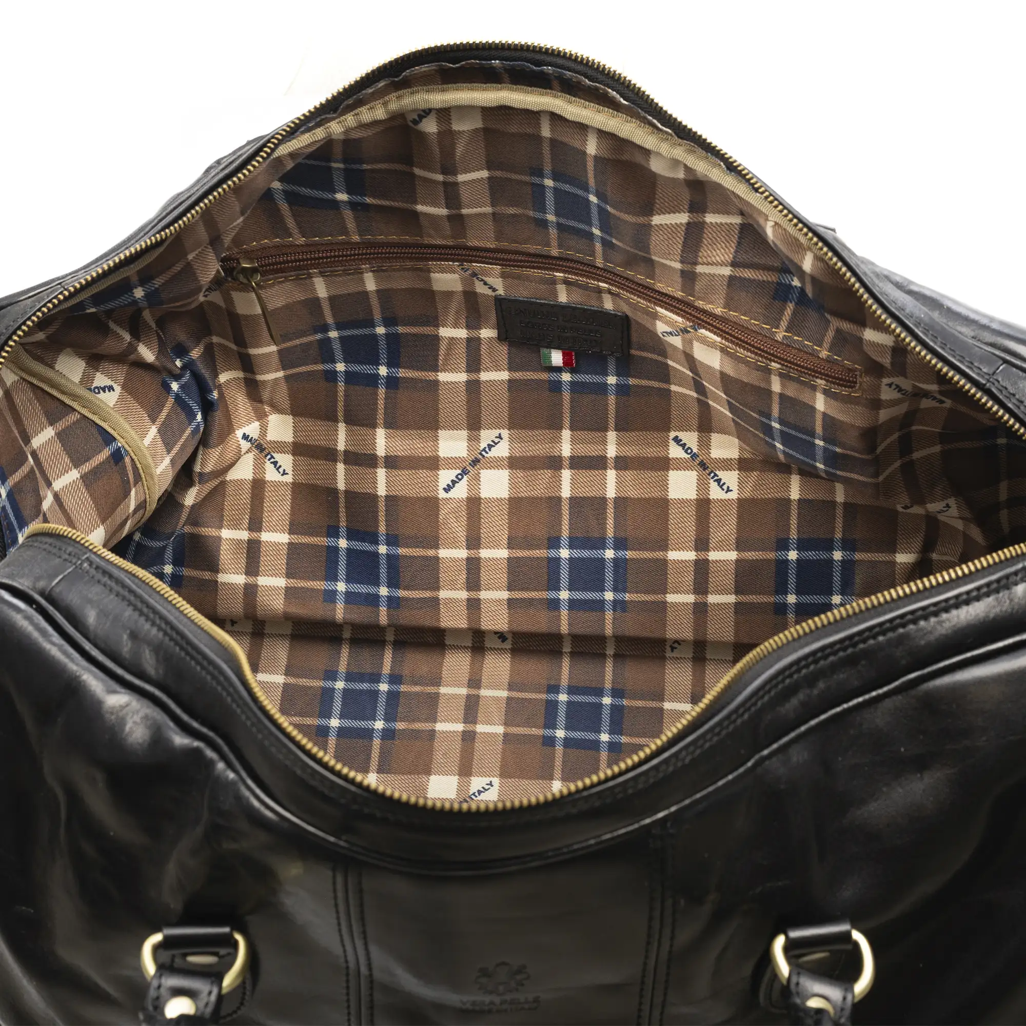 Barbieri bolso de viaje. Piel auténtica Tamponato.