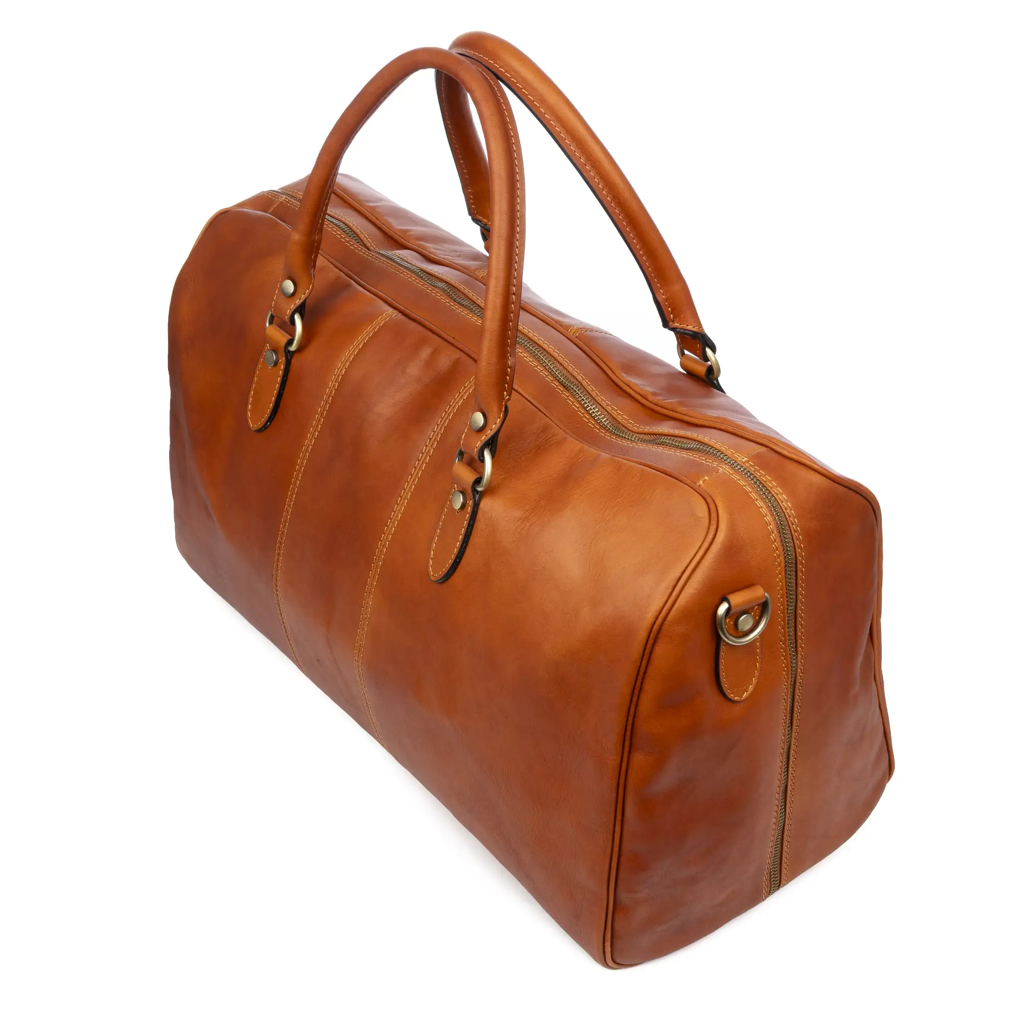 Barbieri bolso de viaje. Piel auténtica Tamponato.