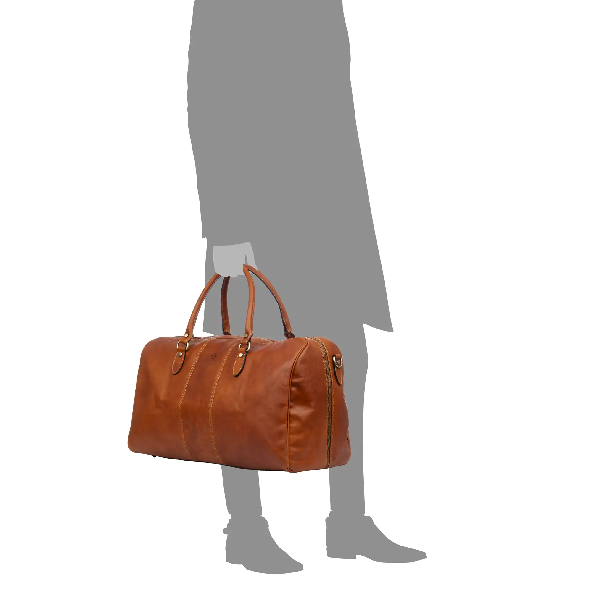 Barbieri bolso de viaje. Piel auténtica Tamponato.