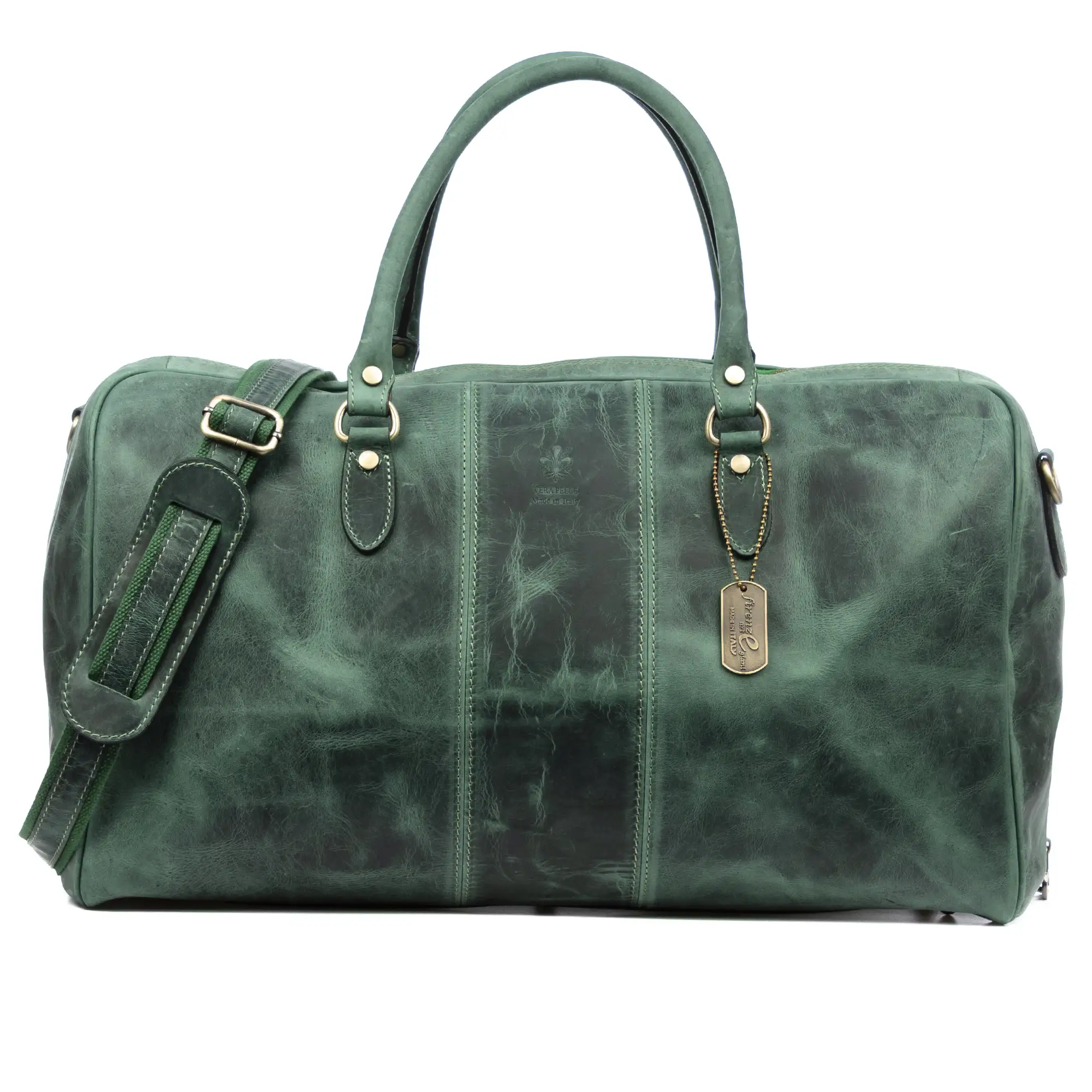 Barbona bolso de viaje con asidero posterior. Piel auténtica Tamponato.