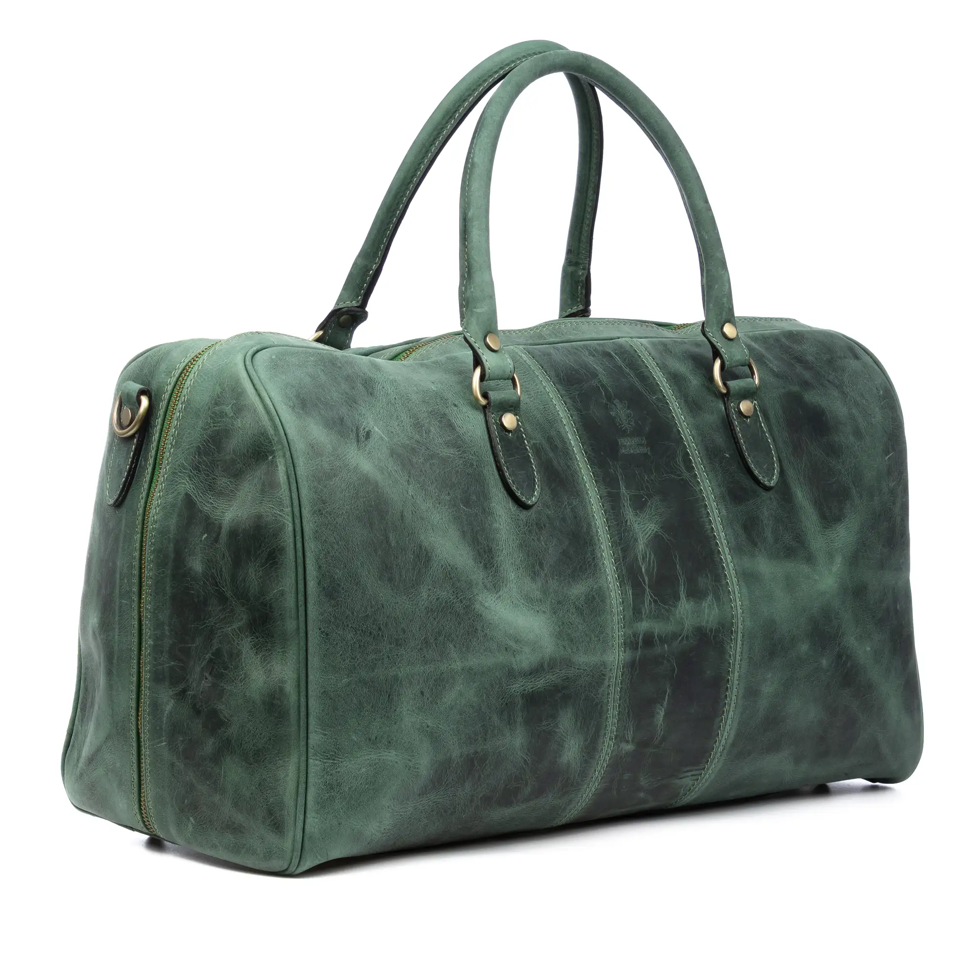 Barbona bolso de viaje con asidero posterior. Piel auténtica Tamponato.