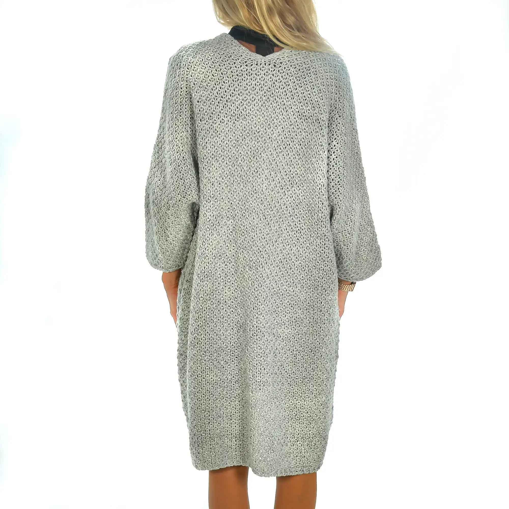 Cardigan largo abierto oversized talla única. Made in Italy.