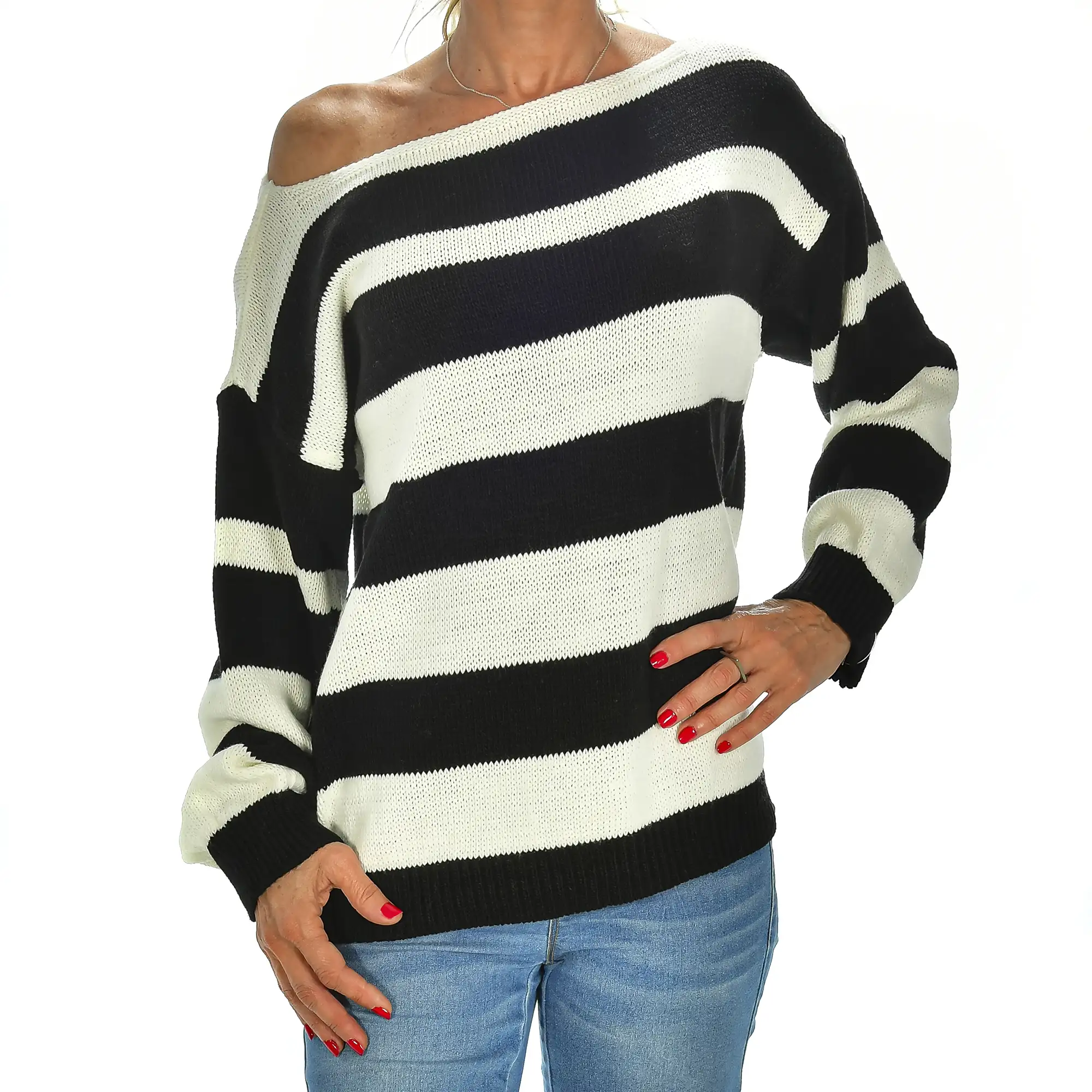Jersey a rayas oversized talla única. Made in Italy.