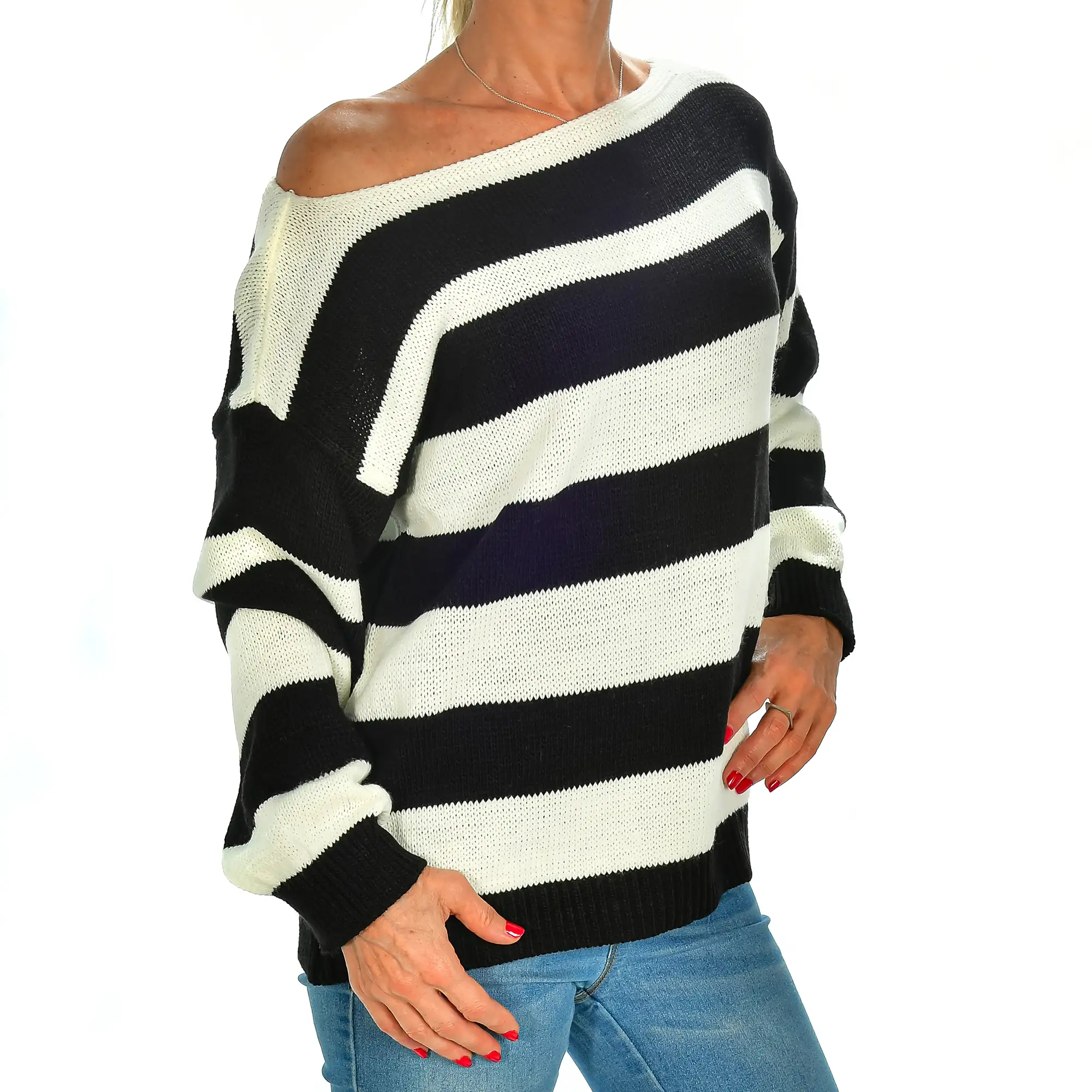 Jersey a rayas oversized talla única. Made in Italy.