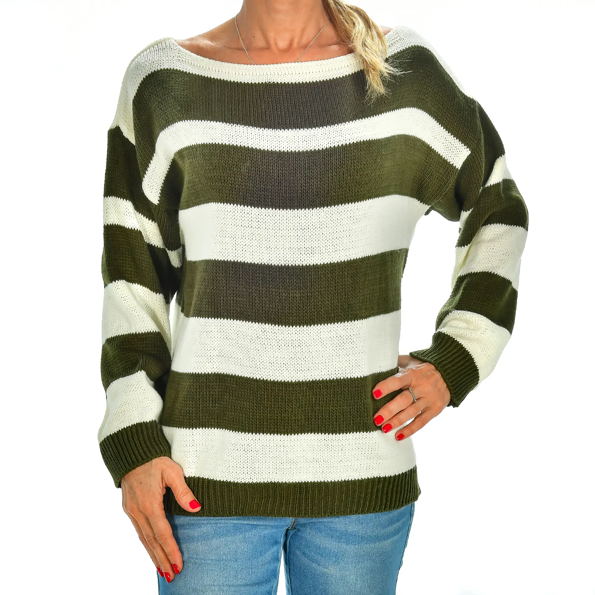 Jersey a rayas oversized talla única. Made in Italy.